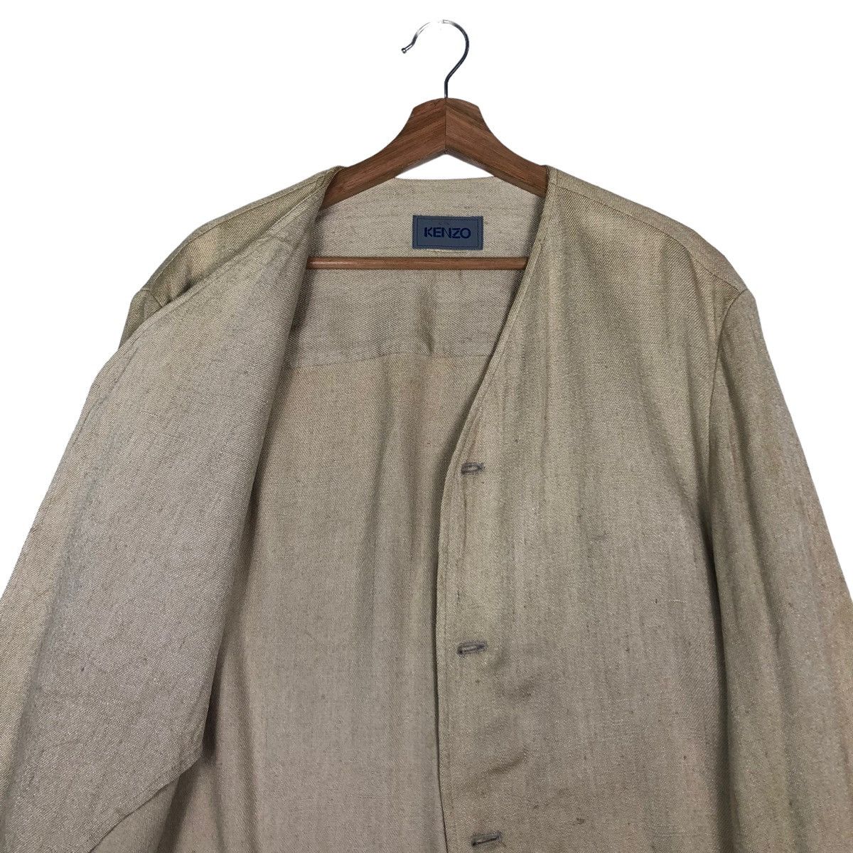 Japanese Brand 🔥Vintage Kenzo Y Collar Chore Jacket Issey Miyake Design Size US M / EU 48-50 / 2 - 12 Thumbnail