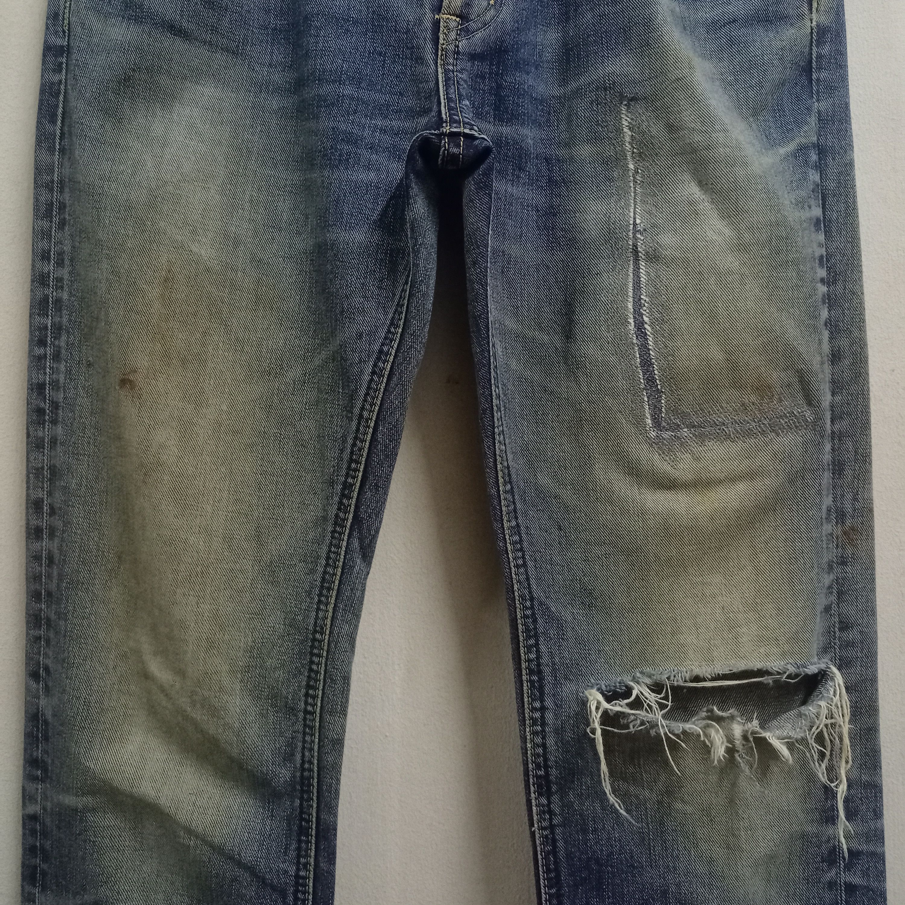 Lee Vintage Japanese Lee Riders Blue Wash Distressed Jeans Size US 33 - 5 Thumbnail