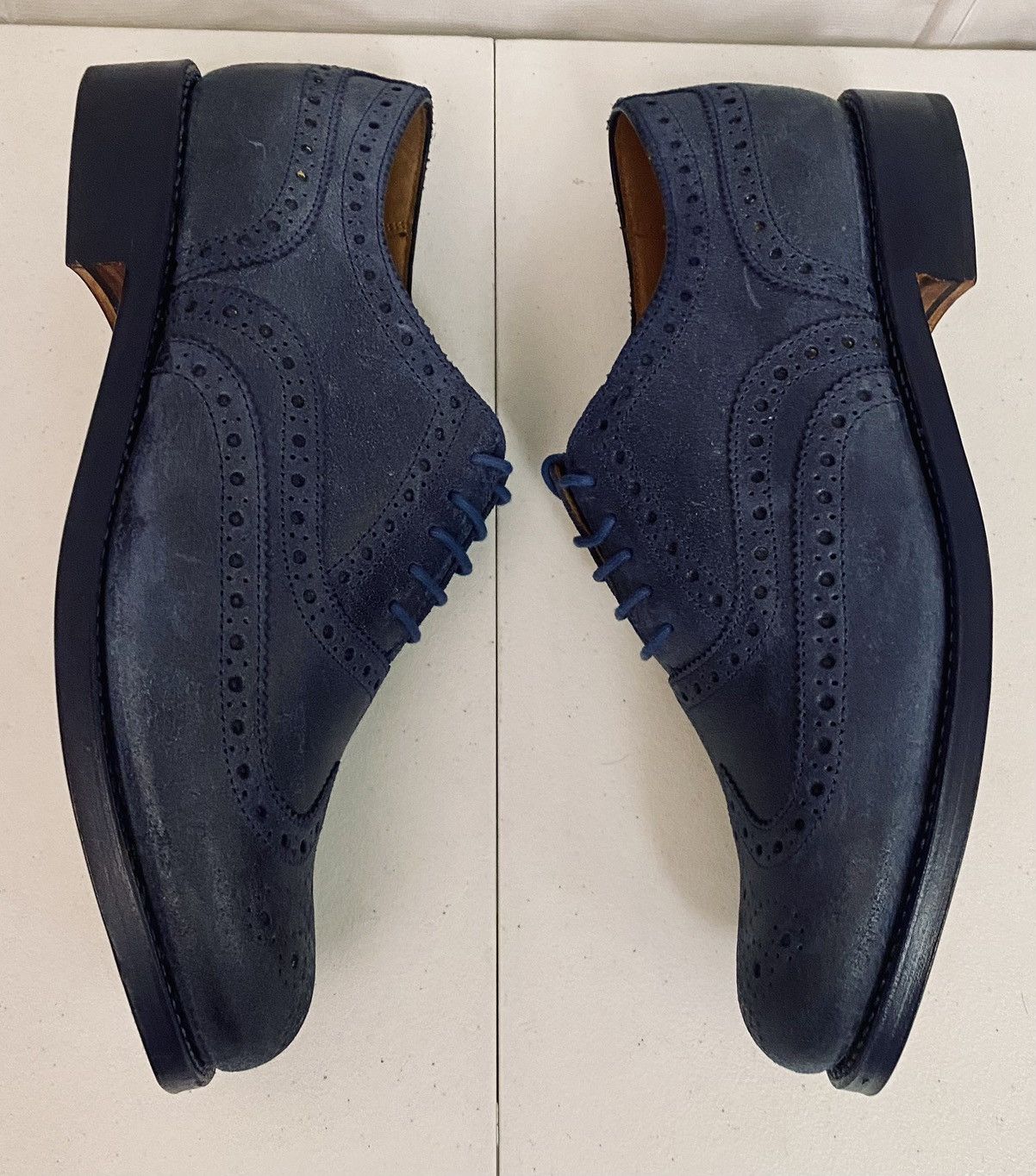 Grenson GRENSON 5033 Stanley Blue Raw Leather Brogue 11.5 New Size US 11.5 / EU 44-45 - 4 Thumbnail