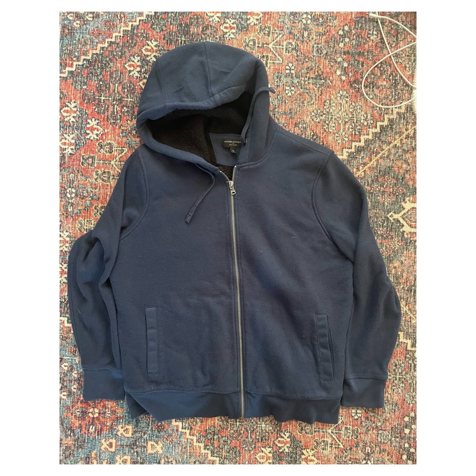 Banana Republic Banana Republic Men's Eco Hoodie Long Sleeve Navy Size XL Size US XL / EU 56 / 4 - 1 Thumbnail