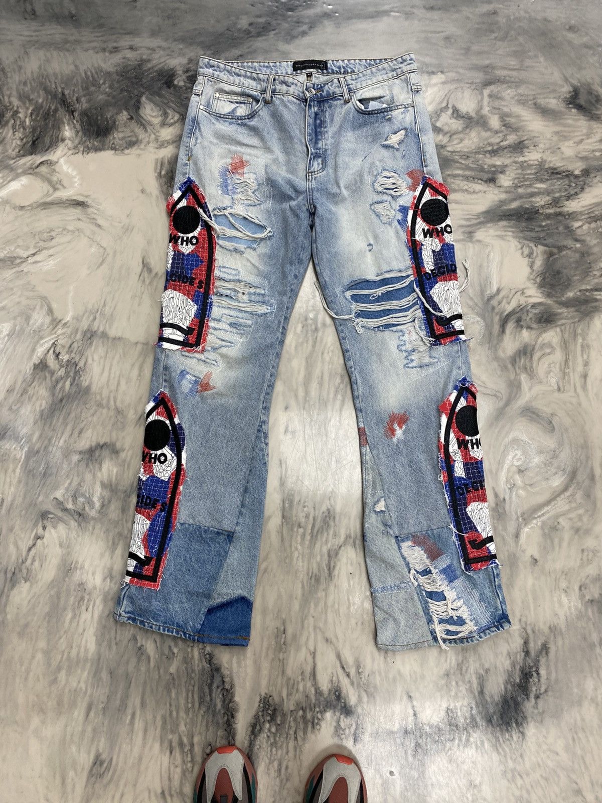 Who Decides War Who Decides War stained glass denim jeans 36 authentic Size US 36 / EU 52 - 2 Thumbnail