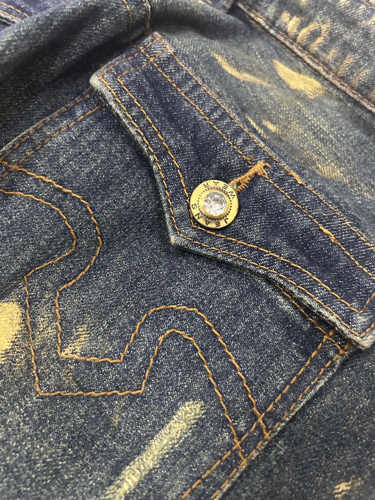 Japanese Brand × Vintage Vintage Japanese WEAR JEANS Painted Flare Denim Size US 32 / EU 48 - 19 Thumbnail