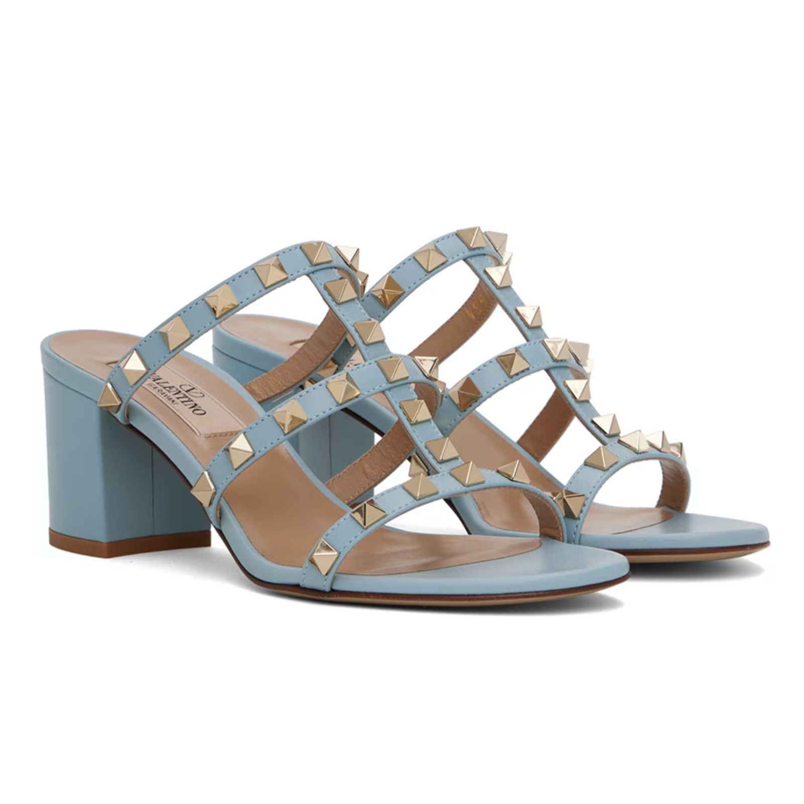 Valentino Valentino Rockstud City Slide 60mm Mule Blue Caged Sandal Size US 11 / IT 41 - 5 Thumbnail