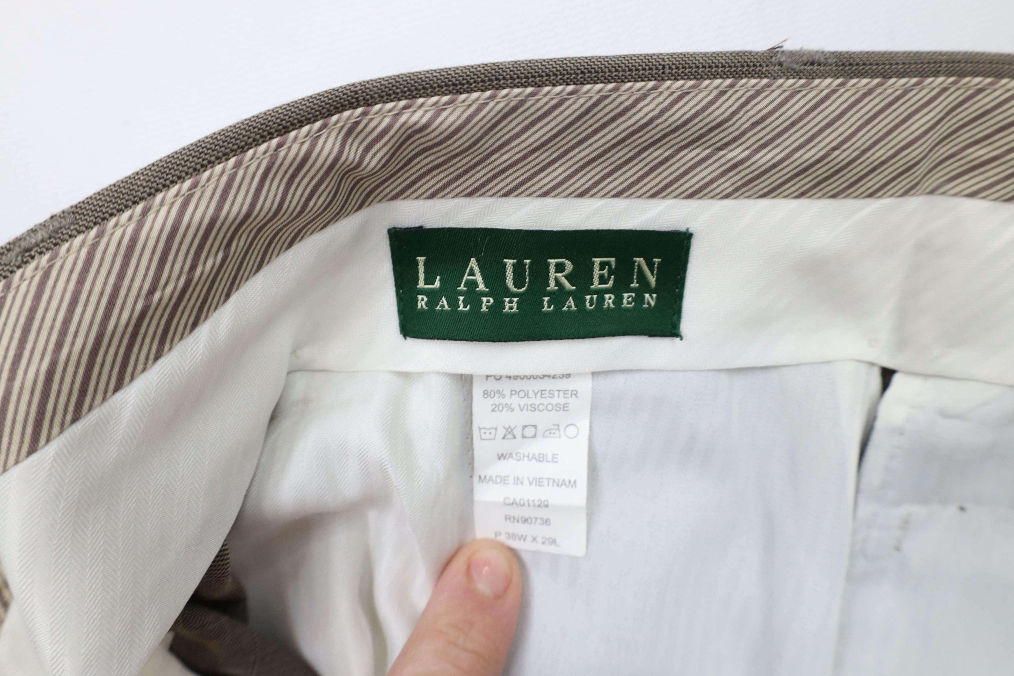 Ralph Lauren × Vintage Vintage Ralph Lauren Wide Leg Chino Pants Trousers Plaid Size US 38 / EU 54 - 6 Thumbnail