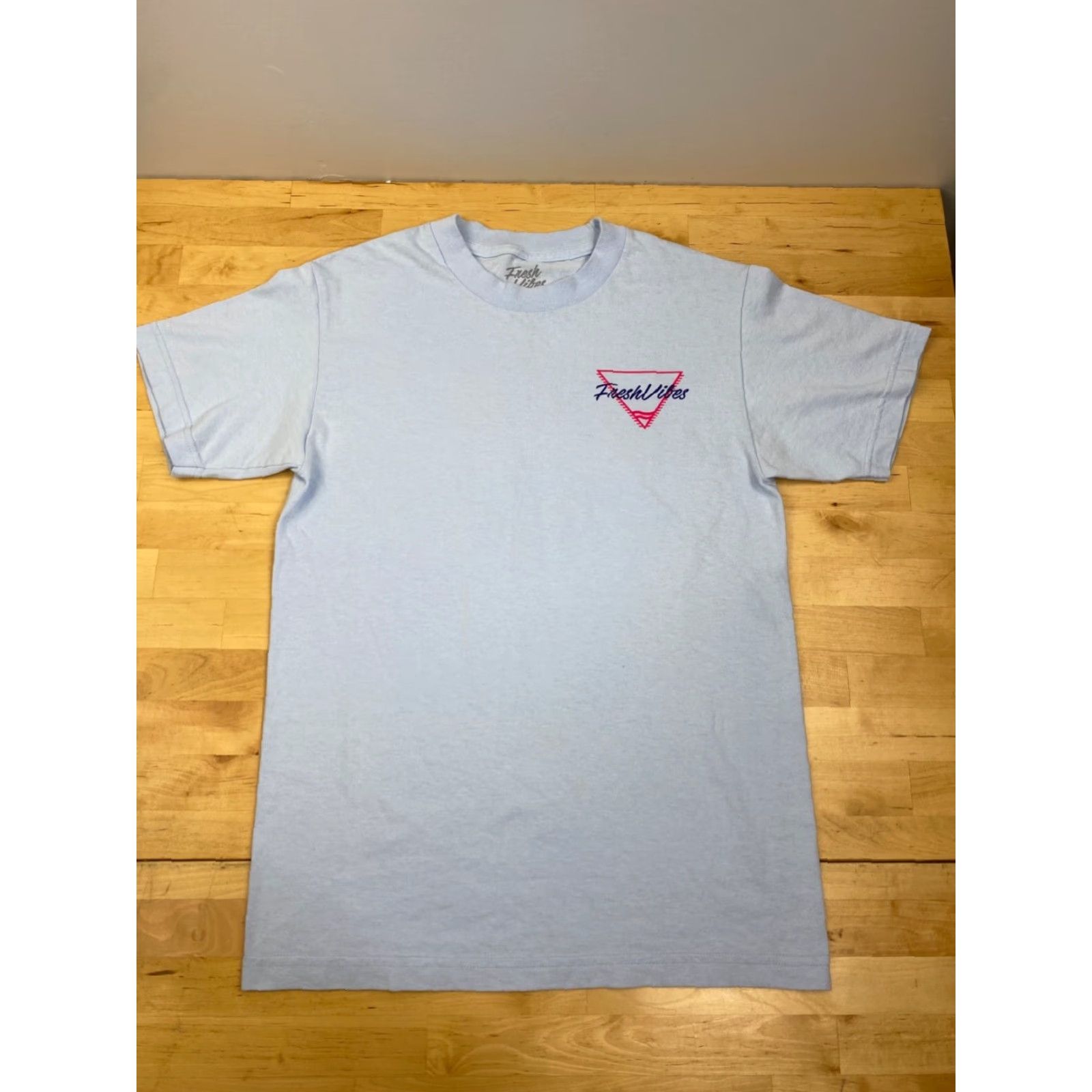 Vintage Fresh Vibes T-Shirt Men S Light Blue Venice Short Sleeve Crew Neck Graphic Print Vintage No Sunset Beach Casual Size US S / EU 44-46 / 1 - 2 Thumbnail
