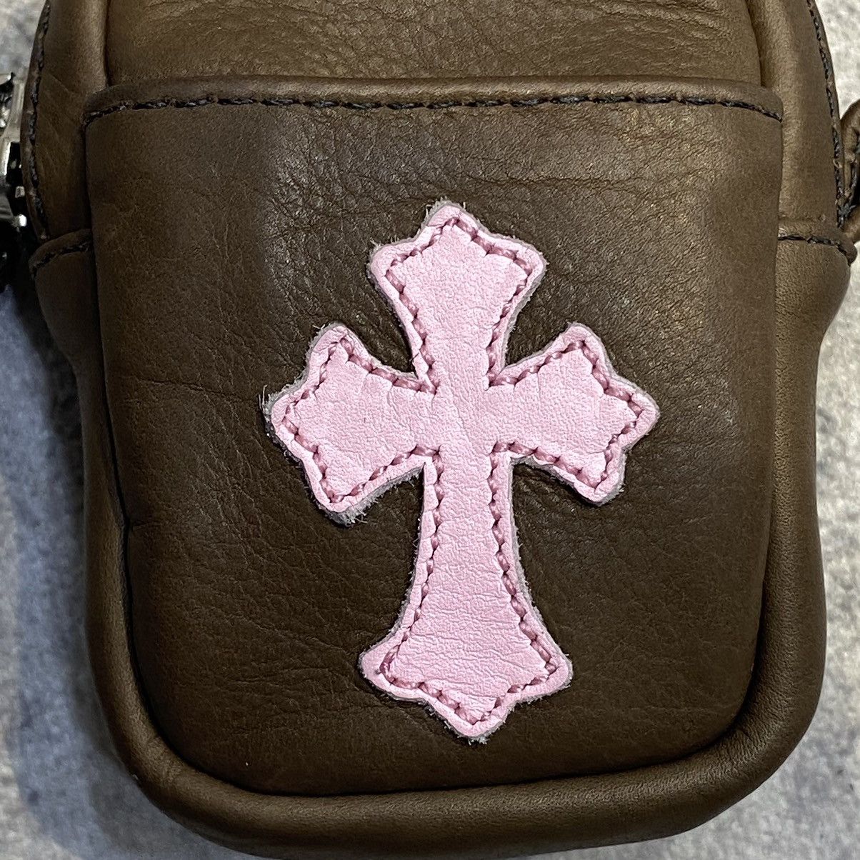 Chrome Hearts Leather cross patch AirPod case bag
