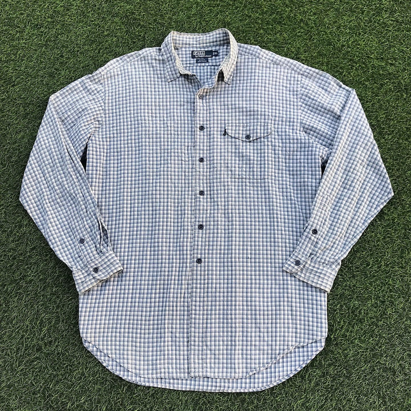 Polo Ralph Lauren × Vintage Vintage archive Polo ralph lauren Wyatt shirt checkered Size US XL / EU 56 / 4 - 1 Thumbnail