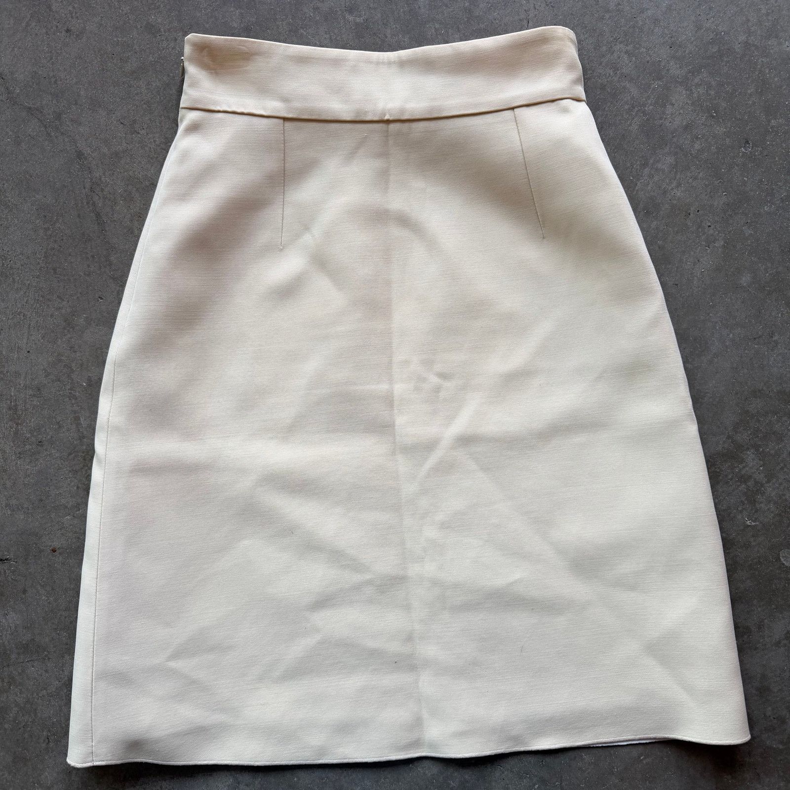 Gucci Ecru Wool Marmont GG Buckle Skirt XS