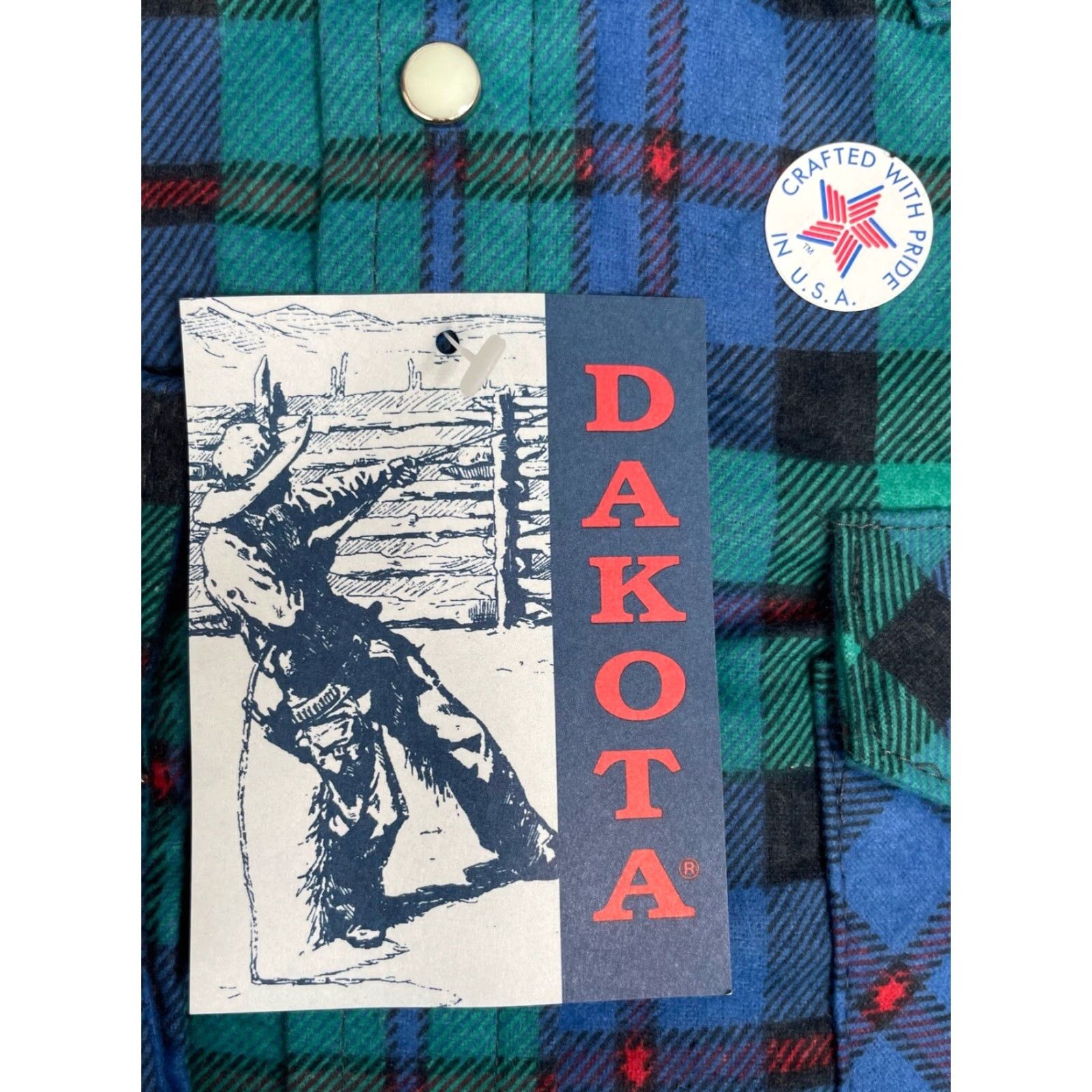 Vintage VINTAGE Five Brother Shirt Dakota Plaid Flannel Mens 2XL NOS NWT USA Made Blue Pearlized Snaps Size US XXL / EU 58 / 5 - 3 Thumbnail