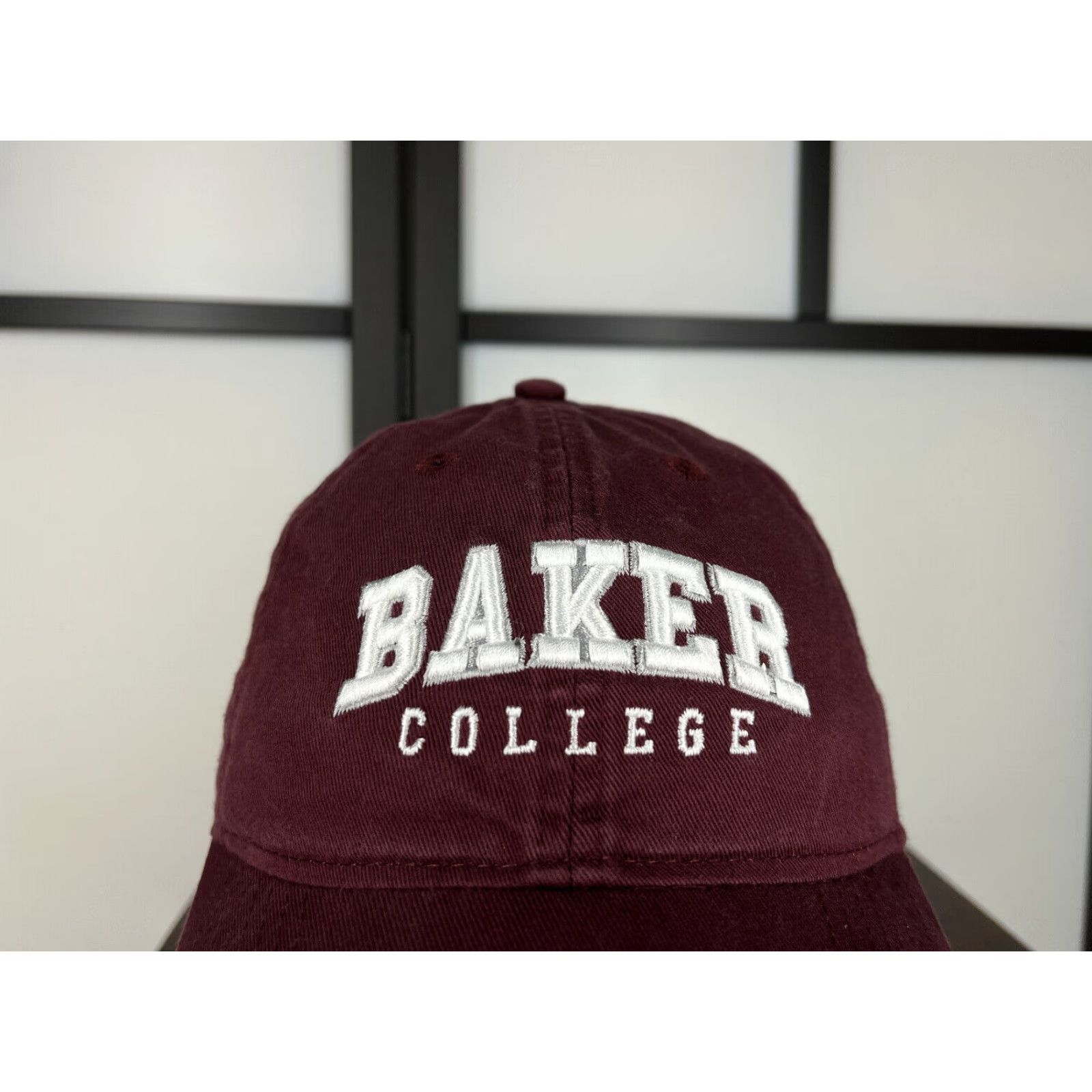 Vintage LEGACY92 Baker College Baseball Cap Adjustable Unisex One Size Burgundy 100% Cotton Casual College Theme Size ONE SIZE - 2 Thumbnail