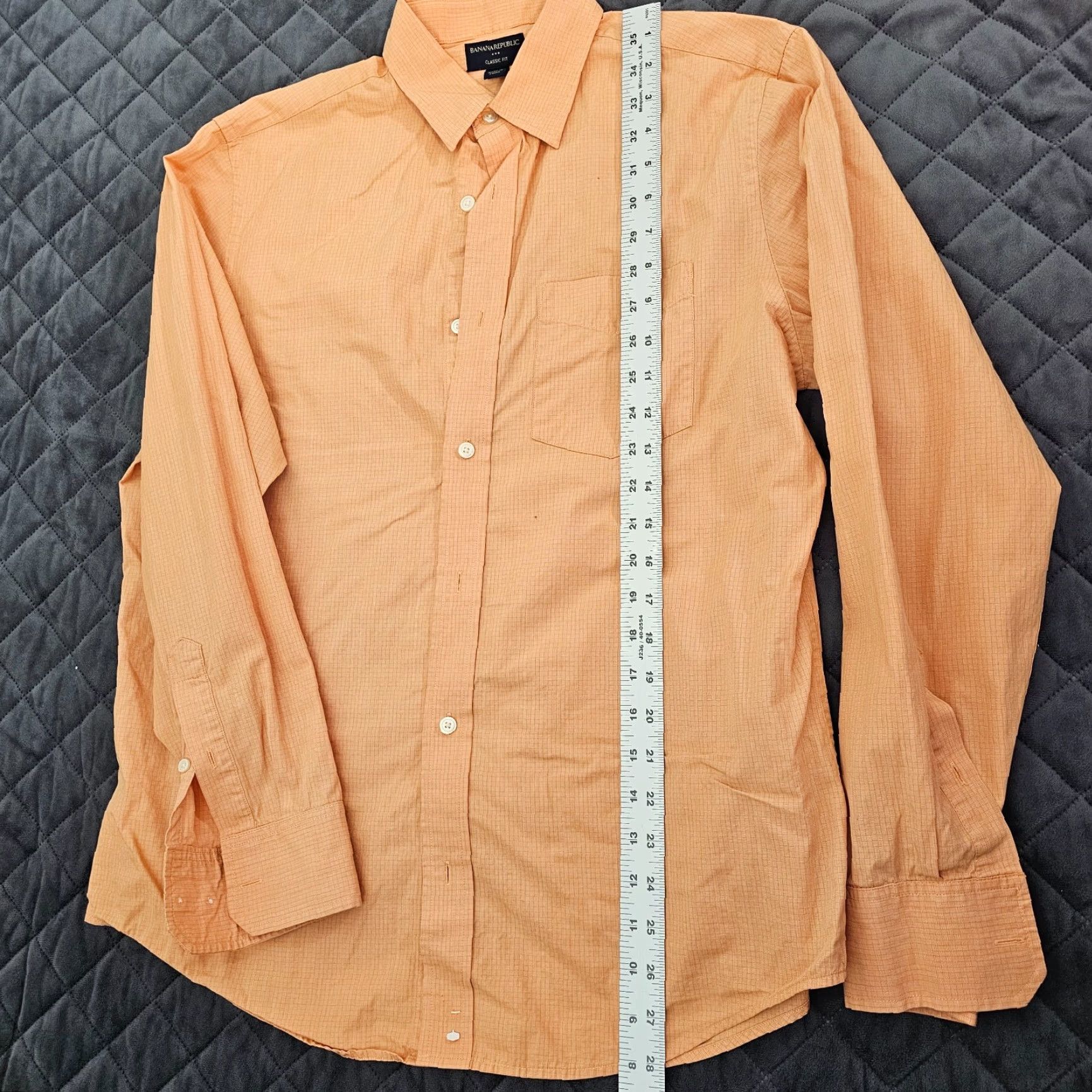 Banana Republic VINTAGE Banana Republic Button-Up Shirt Men Cotton Casual Dress Long Sleeve Size M Orange Summer Size US M / EU 48-50 / 2 - 4 Thumbnail