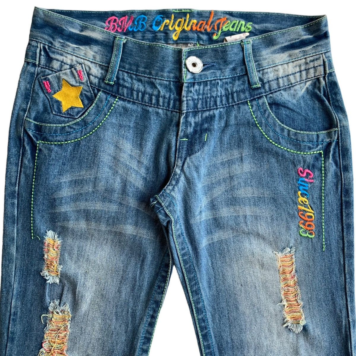 Japanese Brand Rare Y2K Japanese Brand Blue Moon Blue Embroidery Jeans Size US 30 / EU 46 - 5 Thumbnail
