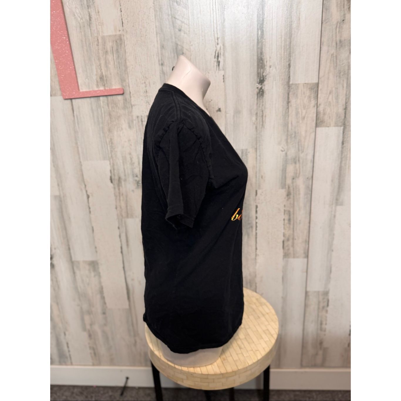 Other Baby Phat Black V-Neck Graphic T-Shirt Size Large Orange Log Size L / US 10 / IT 46 - 3 Thumbnail