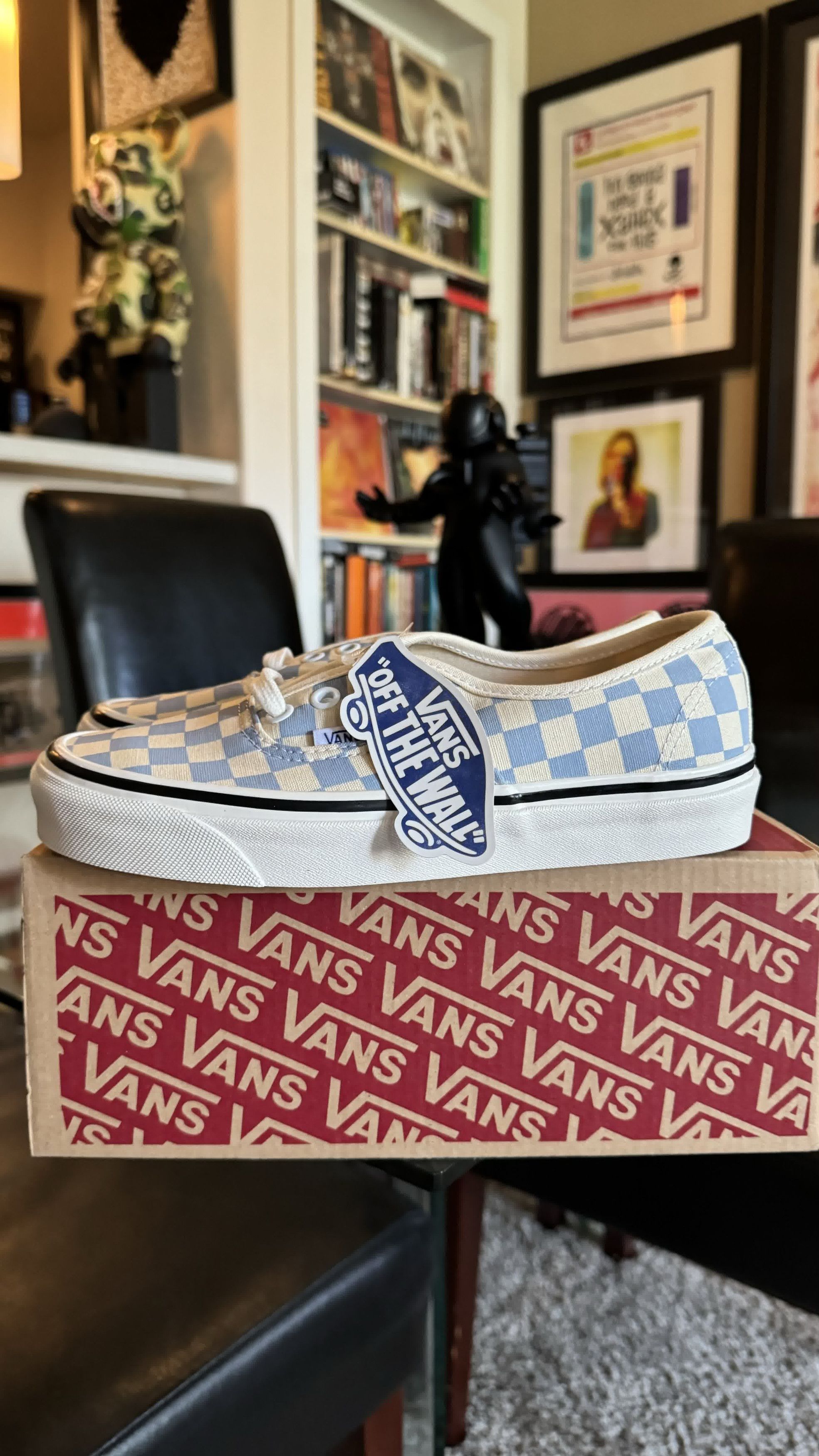 image of Hype x Vans Authentic 44 Blue Anaheim Checkerboard 5 Vn0A54F241J Shoes in Light Blue, Men's
