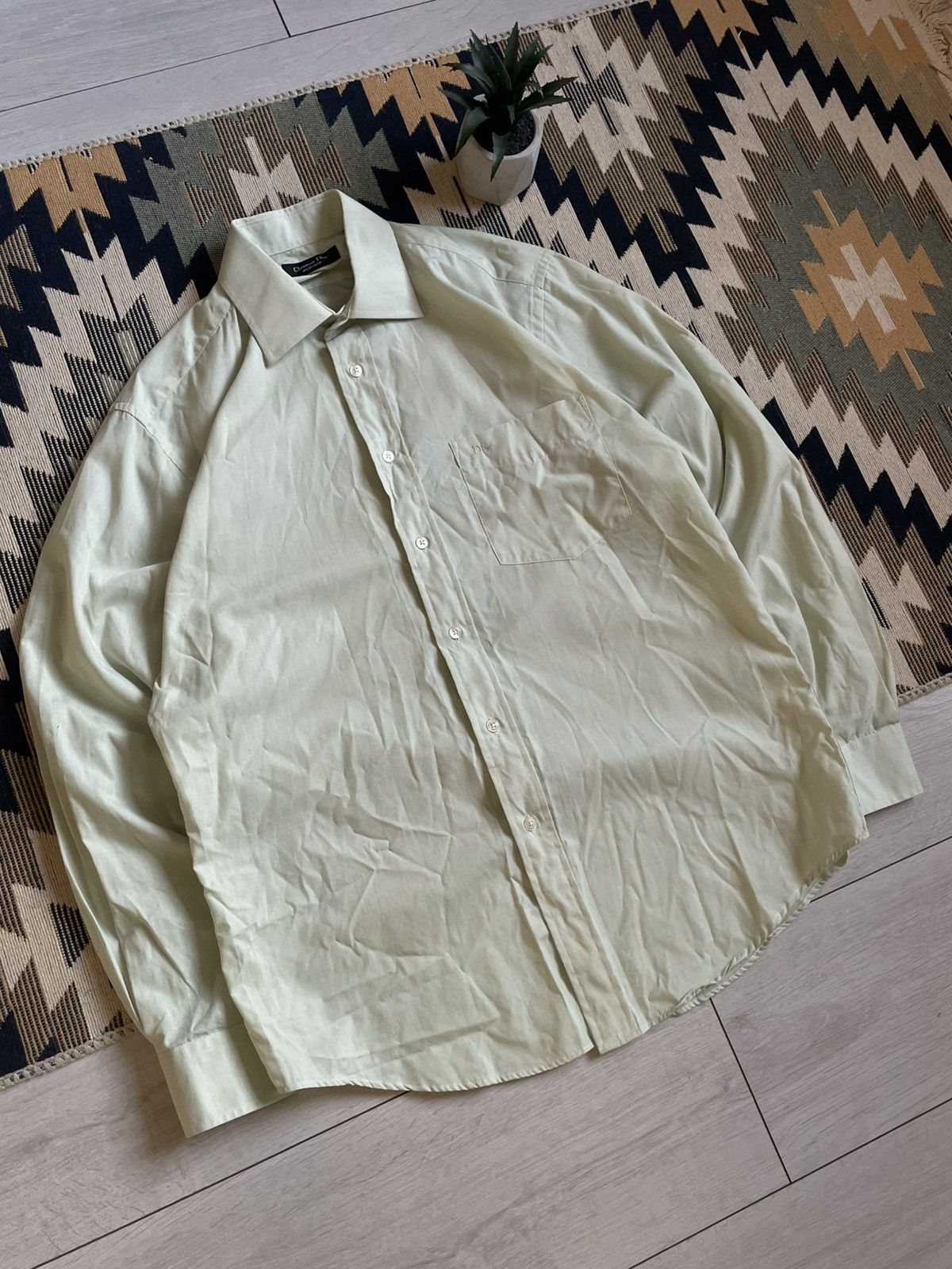 Christian Dior Monsieur × Vintage Christian Dior Monsieur Logo Button Up Shirt Size US L / EU 52-54 / 3 - 2 Thumbnail