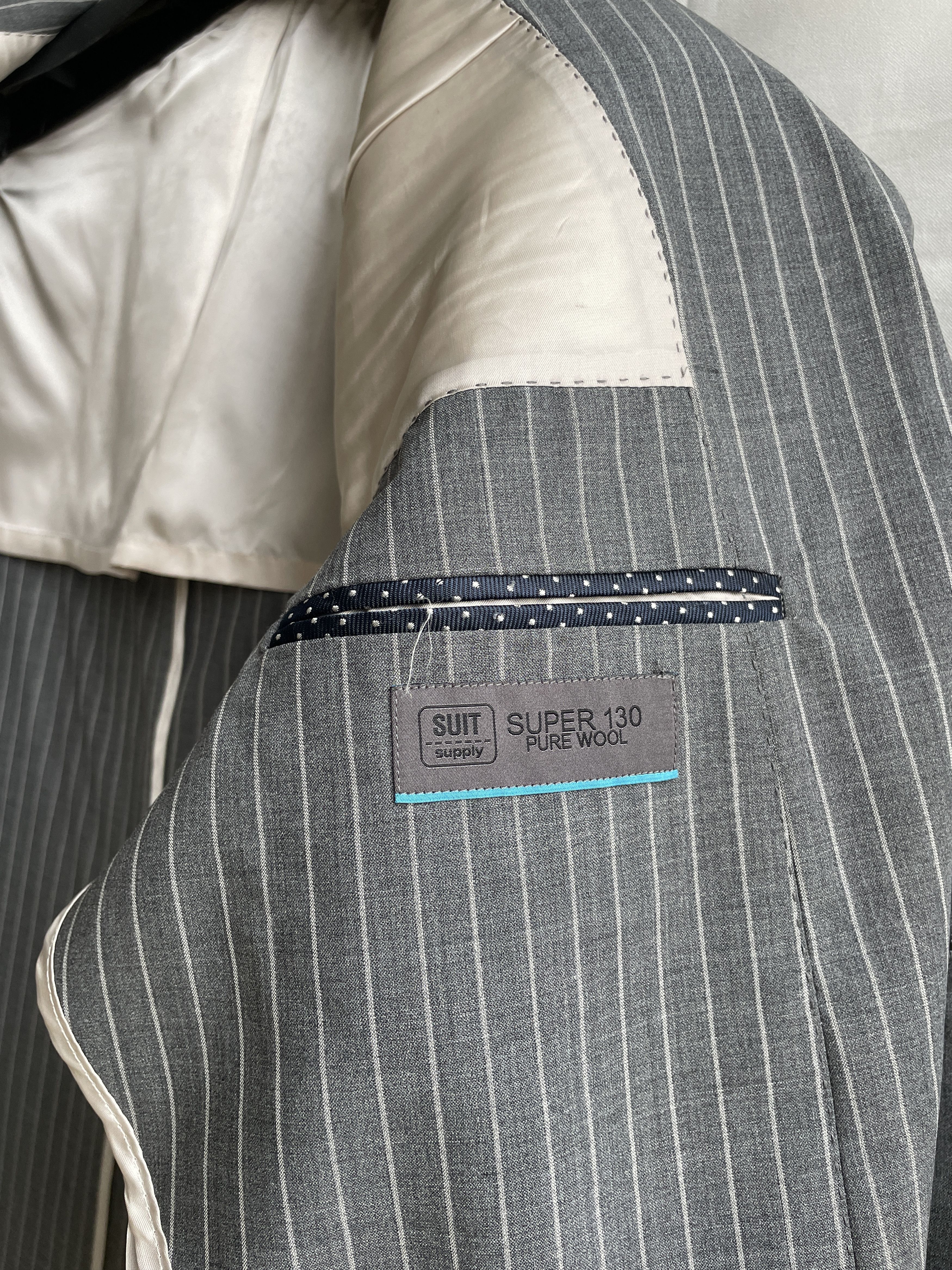 Suitsupply Suitsupply Half Lined Striped Dark Gray Wool Blazer Size 48R - 9 Thumbnail