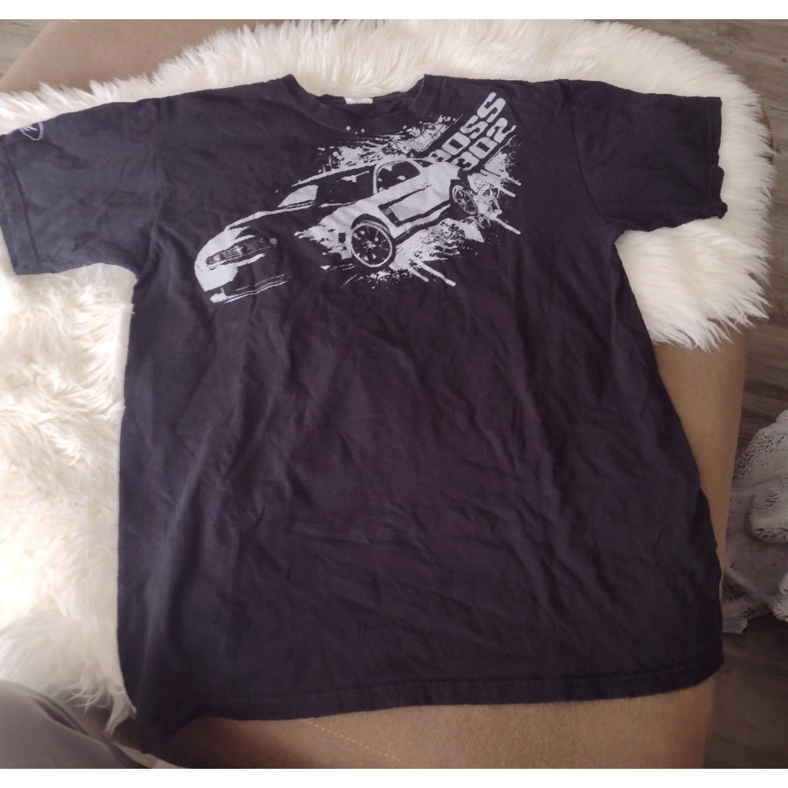 Anvil VINTAGE Anvil Mustang T-Shirt Black Crew Neck Short Sleeve Size L Adult Men Double-Sided Cars 1960s 70s Ford Boss 302 Size US L / EU 52-54 / 3 - 2 Thumbnail