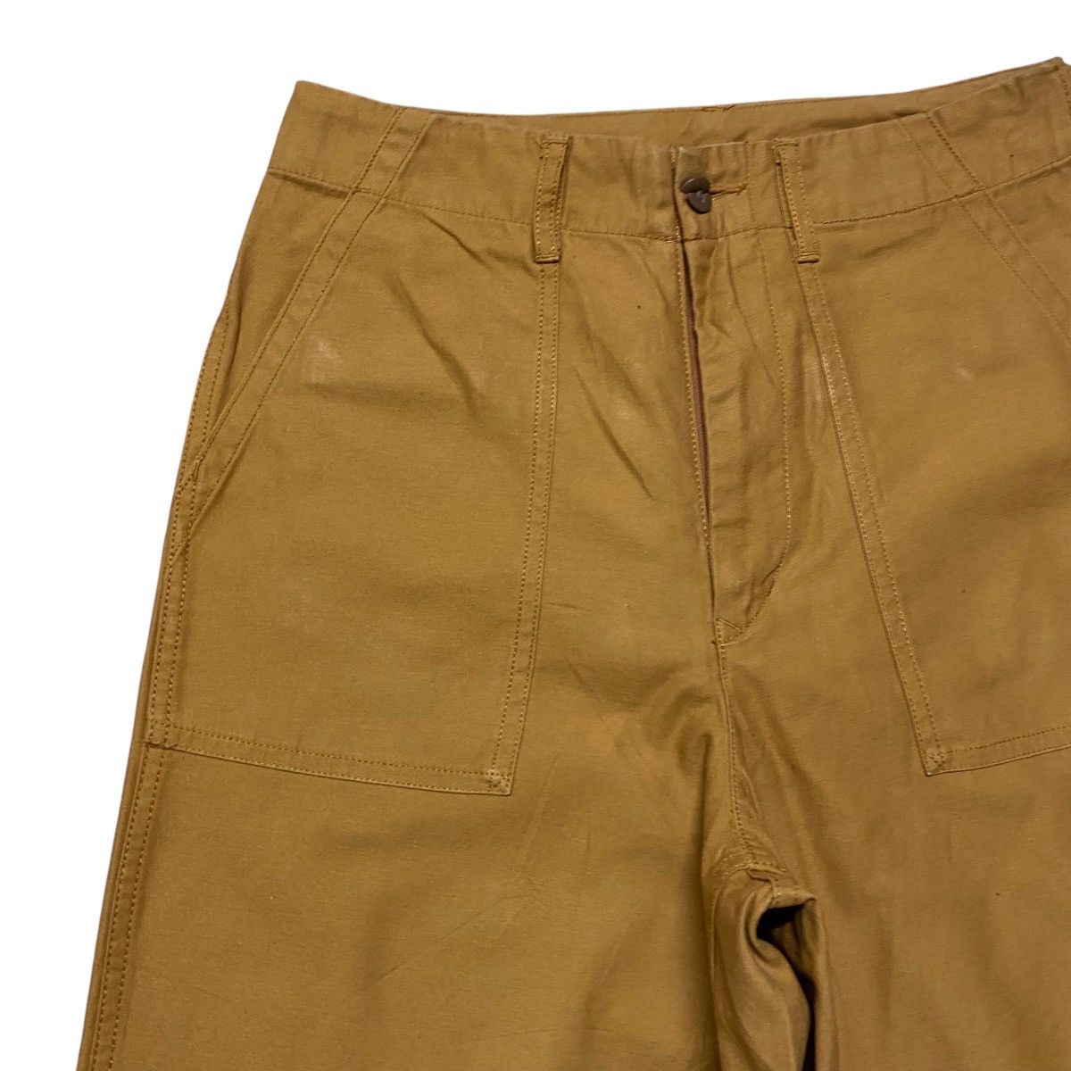 Japanese Brand COEN Mustard Sateen Fatigue Baggy Pants Size US 29 - 4 Thumbnail