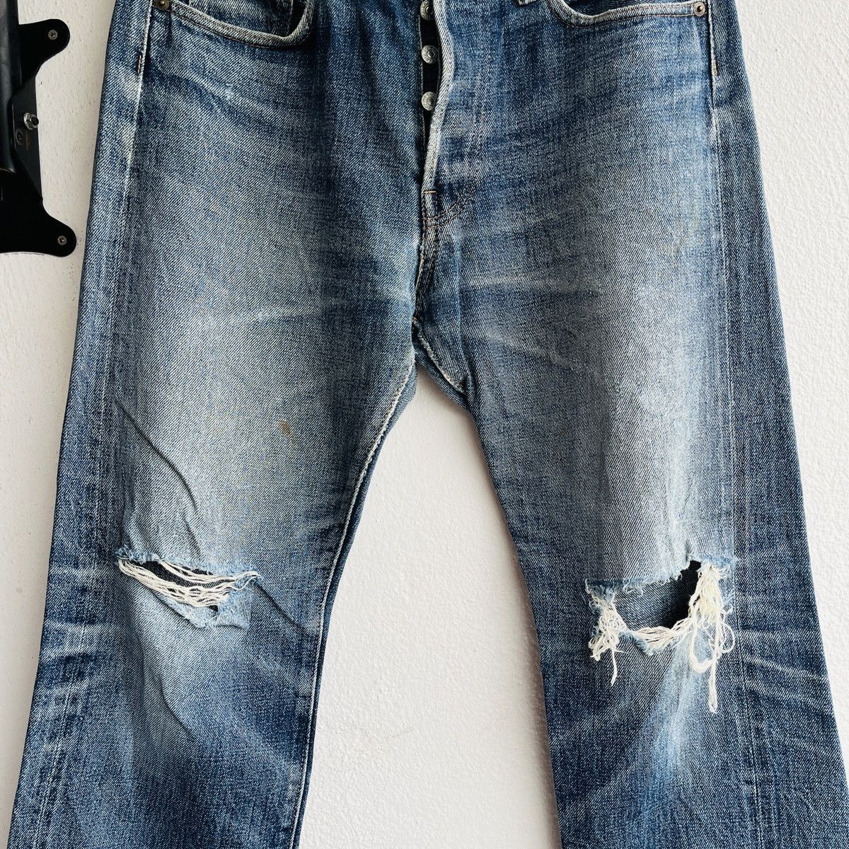Denime Vintage DENIME Redline Selvedge Distressed Jeans Size 32 Size US 32 / EU 48 - 9 Thumbnail
