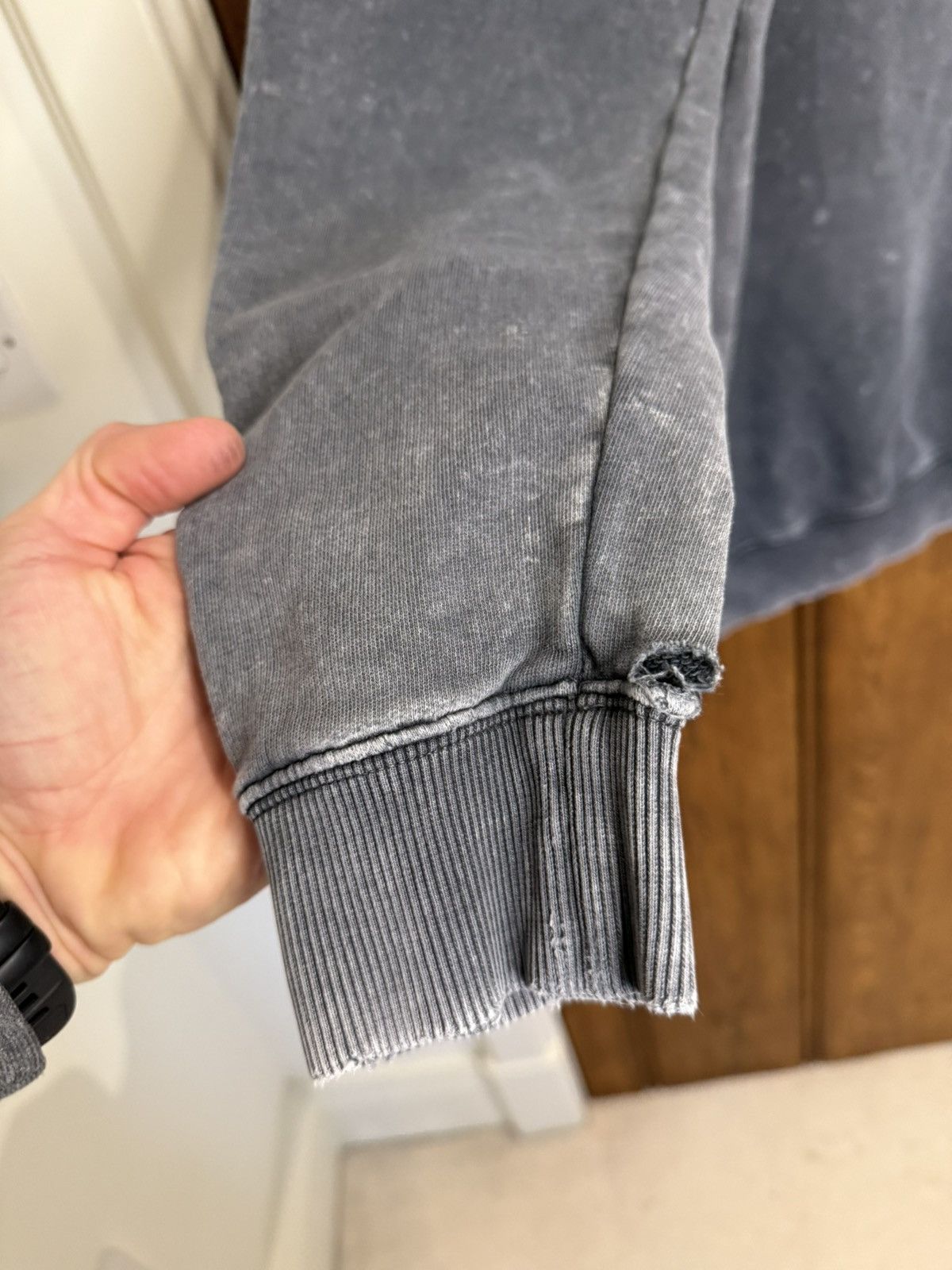 Saint Laurent Paris $890 Saint Laurent acid wash grey Rive Gauche logo hoodie M Size US M / EU 48-50 / 2 - 20 Thumbnail