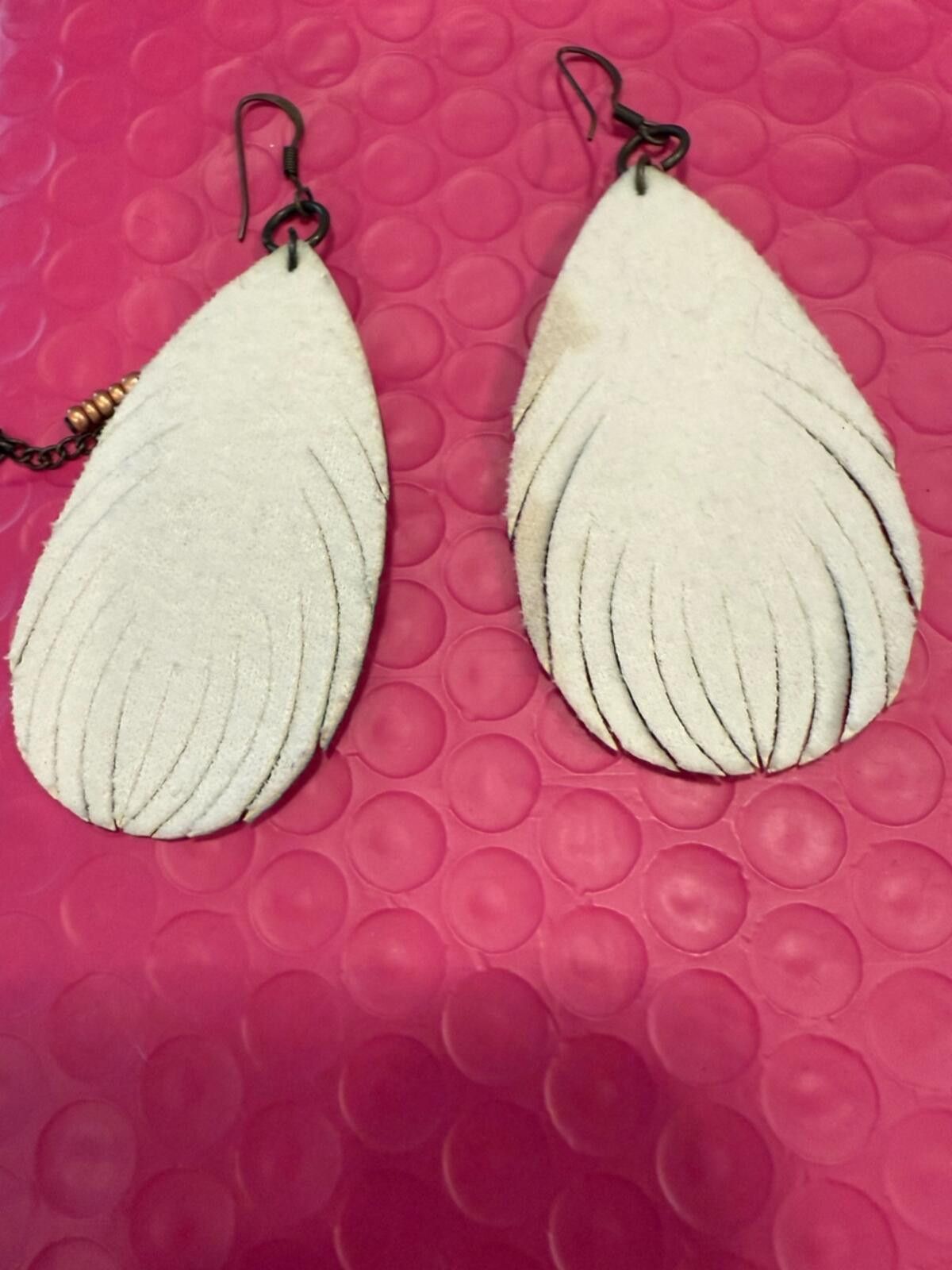 Other Boho western earrings leather feather beads chain Size ONE SIZE - 3 Thumbnail