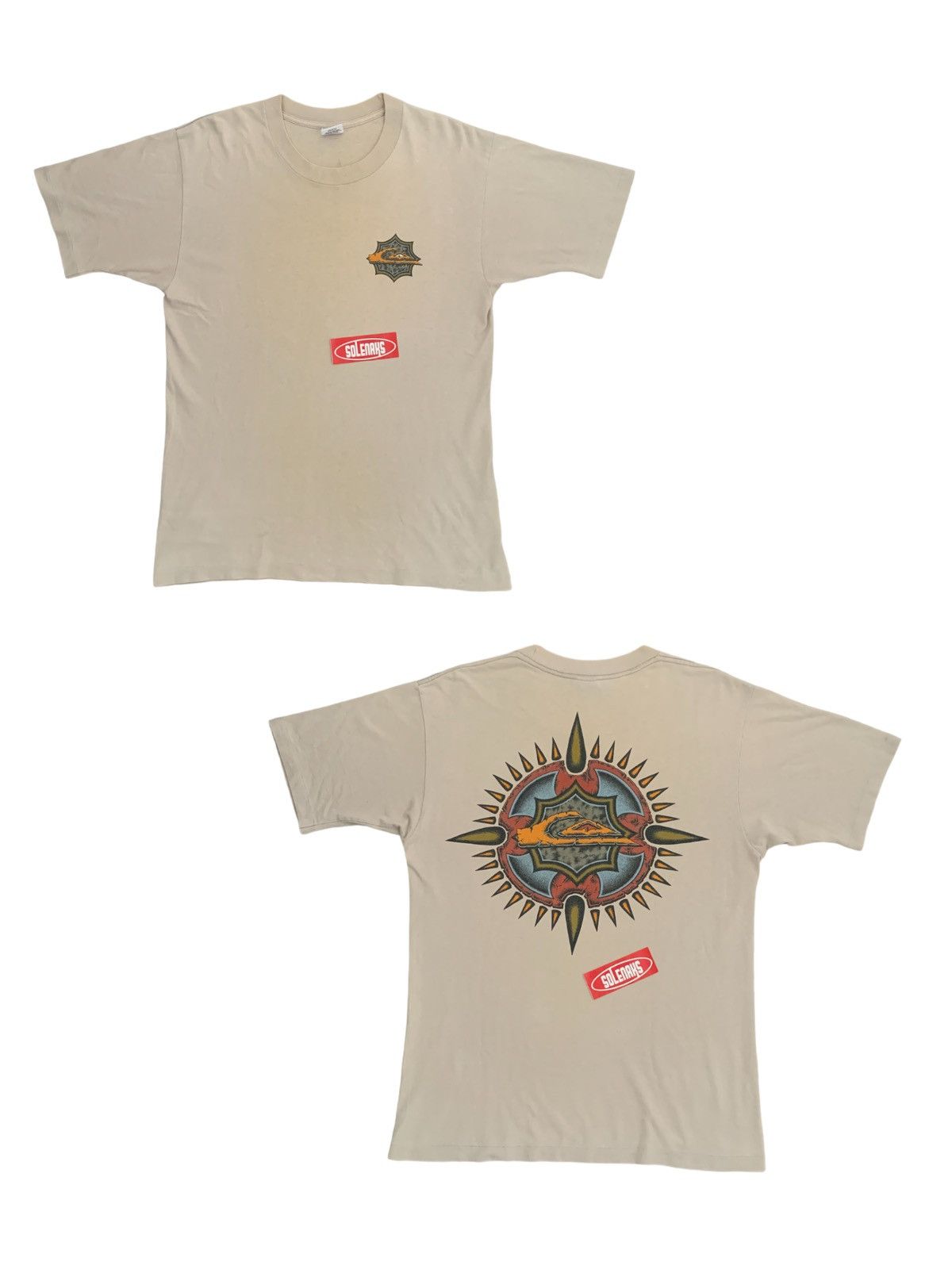 image of Quiksilver 80S/90S Shirt Usa Surf in Cream, Men's (Size Small)