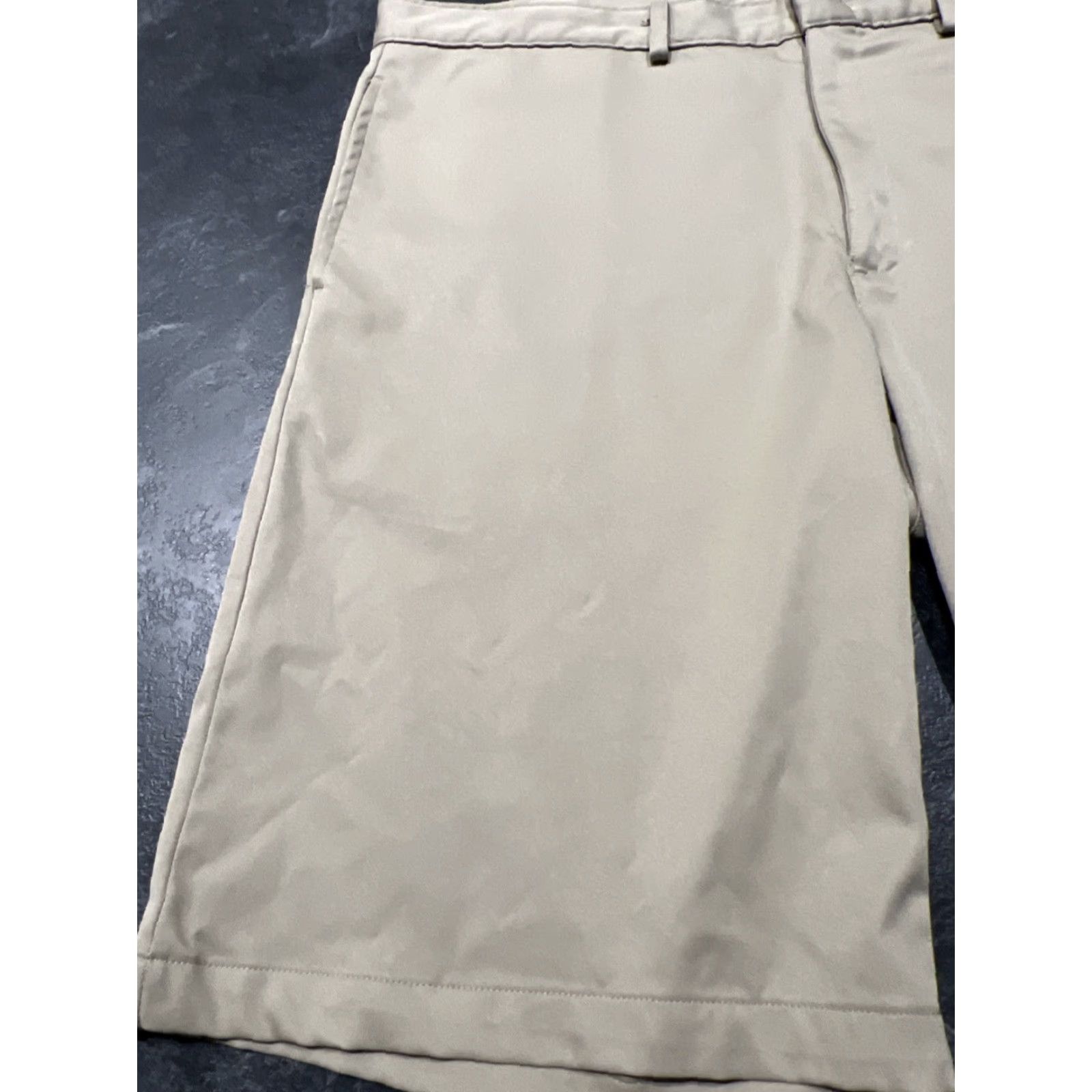 Vintage DENNIS Mens M40 Khaki Flat Front Stretch Twill Shorts Polyester Size US 40 / EU 56 - 2 Thumbnail
