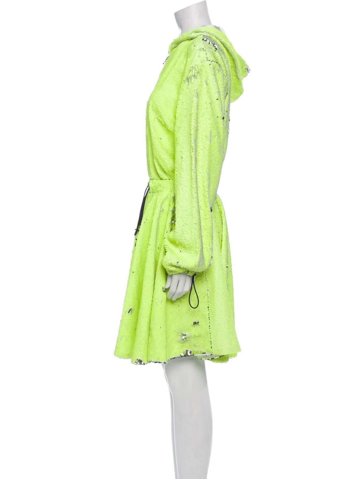 Other Marcell Von Berlin Neon Yellow V-Neck Sequin Zipup Sz M Size M / US 6-8 / IT 42-44 - 3 Thumbnail
