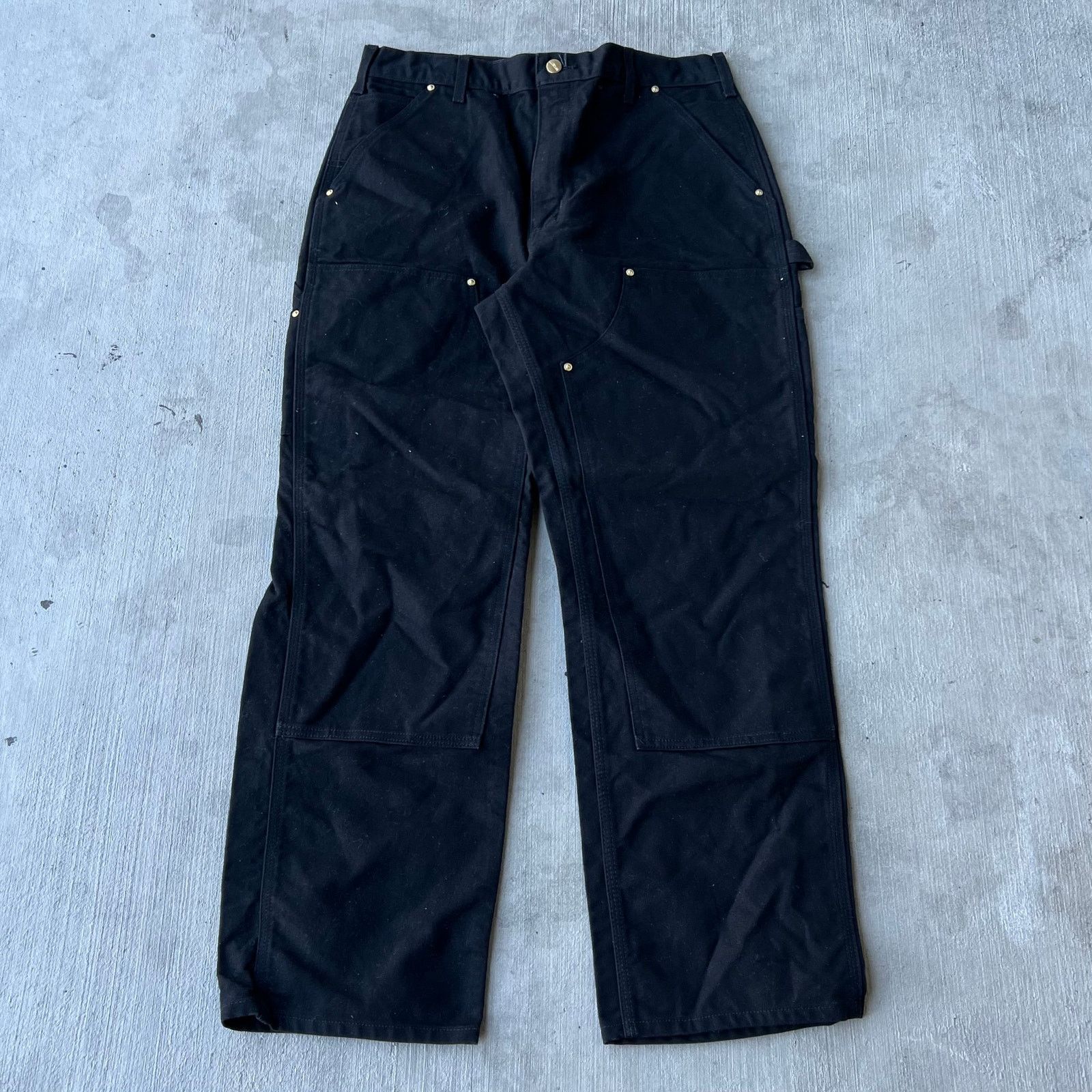 Carhartt × Vintage Vintage Y2K Carhartt black double knee work carpenter pants Size US 33 - 1 Thumbnail