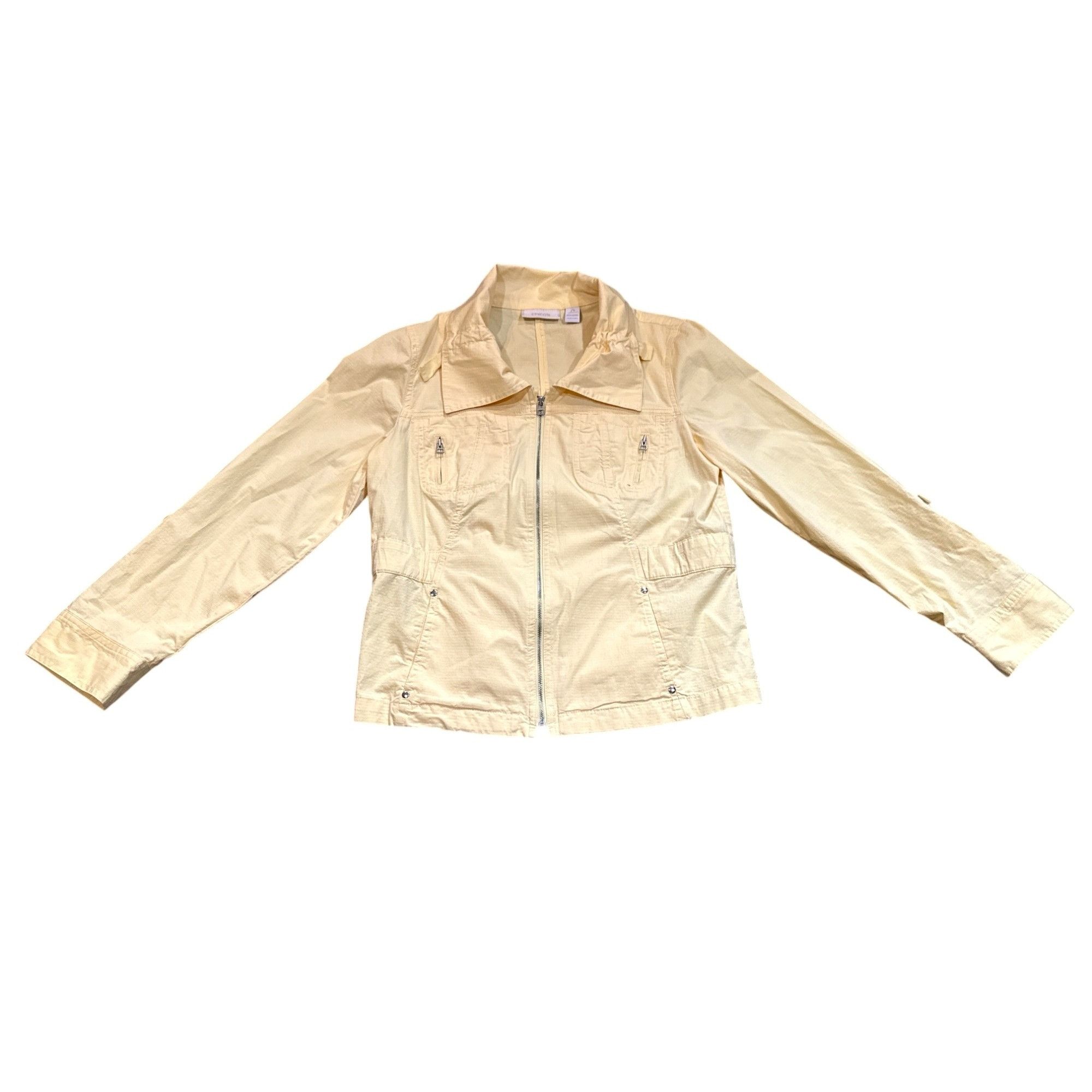 Chicos Chicos Yellow Lightweight Zip Up Jacket Casual Utility Style Size M / US 6-8 / IT 42-44 - 8 Thumbnail