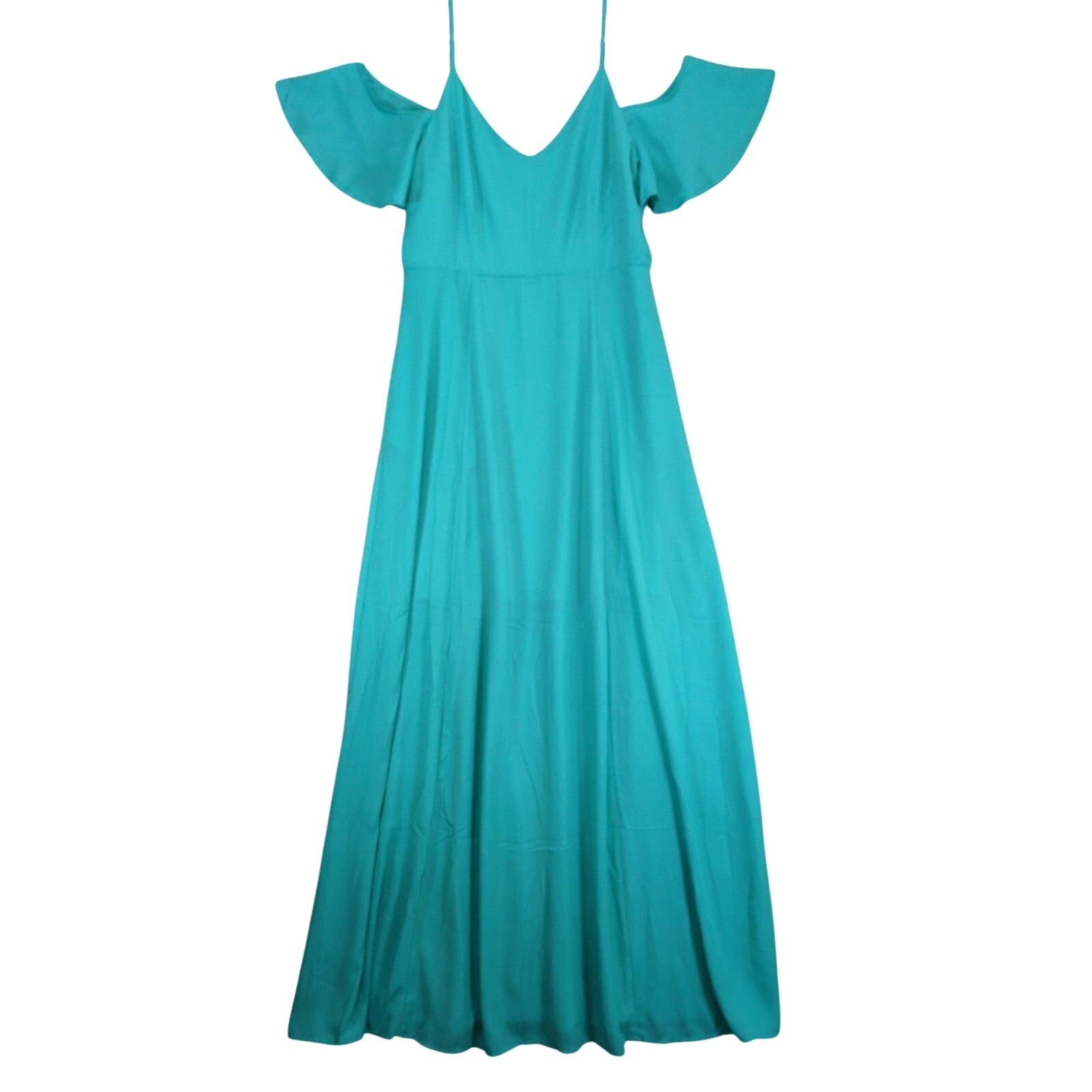 Other Davi & Dani Sz L Flutter Sleeve Teal Maxi Babydoll Dress Size L / US 10 / IT 46 - 1 Thumbnail