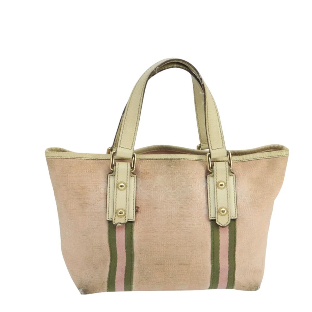 Gucci GUCCI GG Canvas Hand Bag Pink Cream Gold Size ONE SIZE - 3 Thumbnail