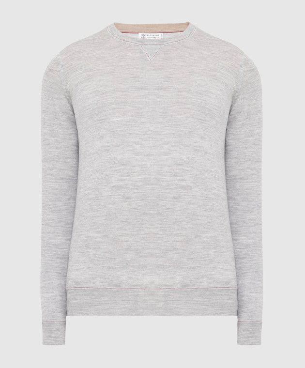 Brunello Cucinelli o1w1db10425 Cashmere Jumper in Light Grey Size US M / EU 48-50 / 2 - 1 Thumbnail