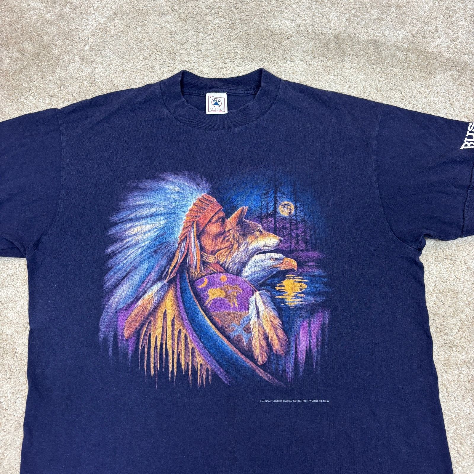 Delta × Vintage Vintage 90s Delta Chief Wolf Eagle Busch Gardens Shirt Men L Size US L / EU 52-54 / 3 - 2 Thumbnail