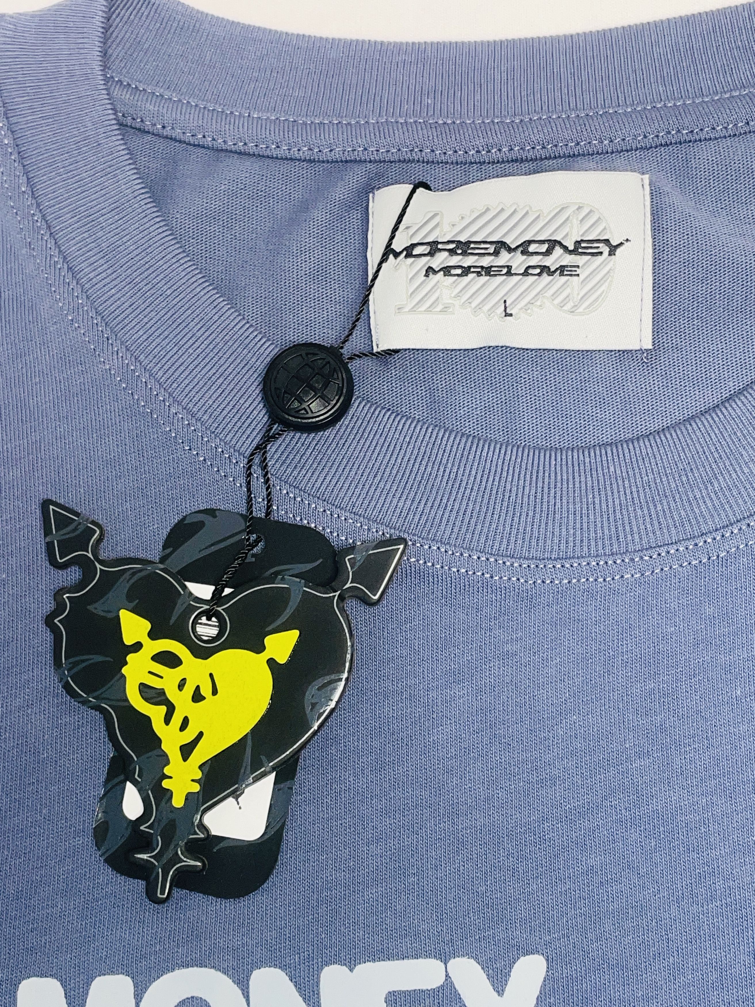 Other Vintage MOREMONEY MORELOVE T-Shirt – Größe L – Hellblau – Size US L / EU 52-54 / 3 - 3 Thumbnail