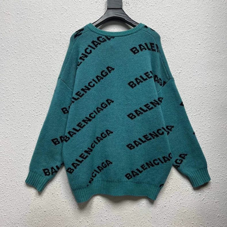Balenciaga Balenciaga size 34 LOGO barrage lake green knitted sweater Size M / US 6-8 / IT 42-44 - 2 Thumbnail