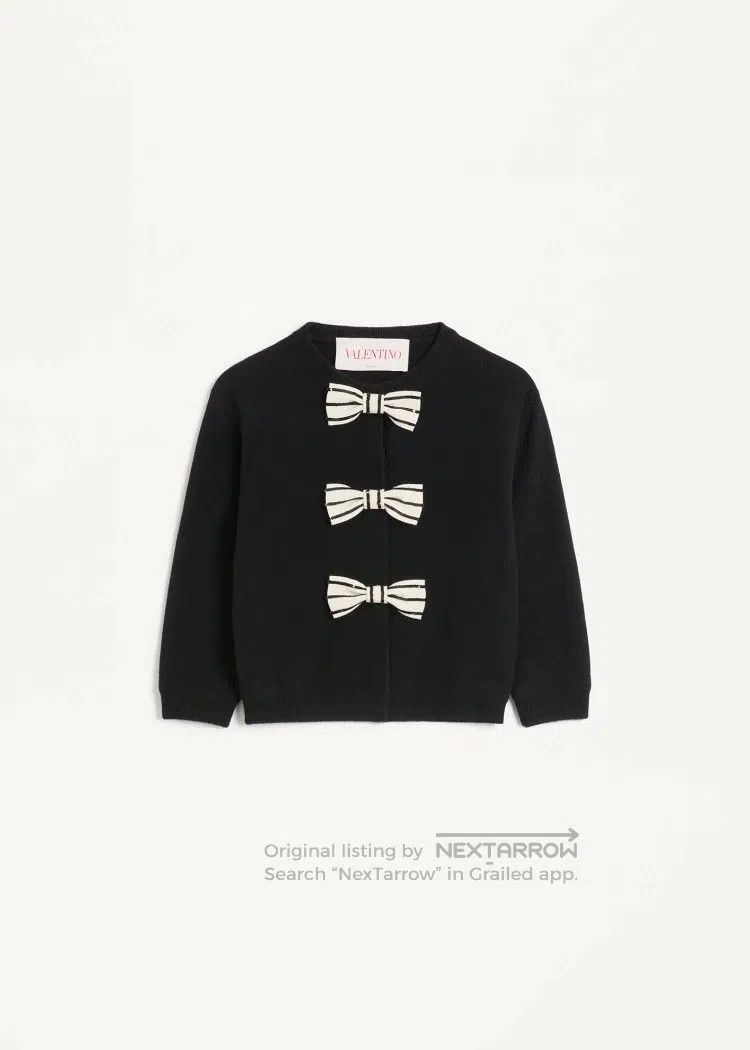 Valentino Valentino Wool embroidered bow cardigan Size S / US 4 / IT 40 - 1 Thumbnail