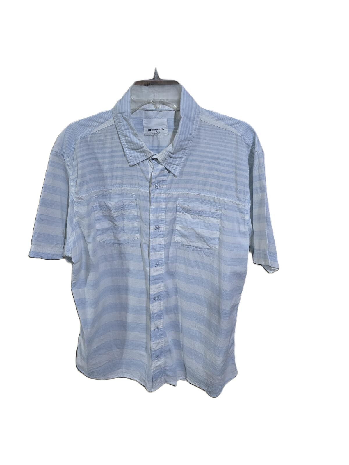 Other Paperdenim&Cloth Blue & White Striped Button Down Shirt Size US L / EU 52-54 / 3 - 2 Thumbnail