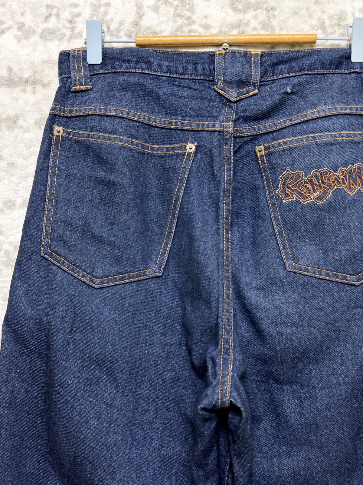 Japanese Brand × Kansai Yamamoto × Vintage Baggy KANSAI MAN Embroidery Back Logo Soft Denim Size US 28 / EU 44 - 9 Thumbnail
