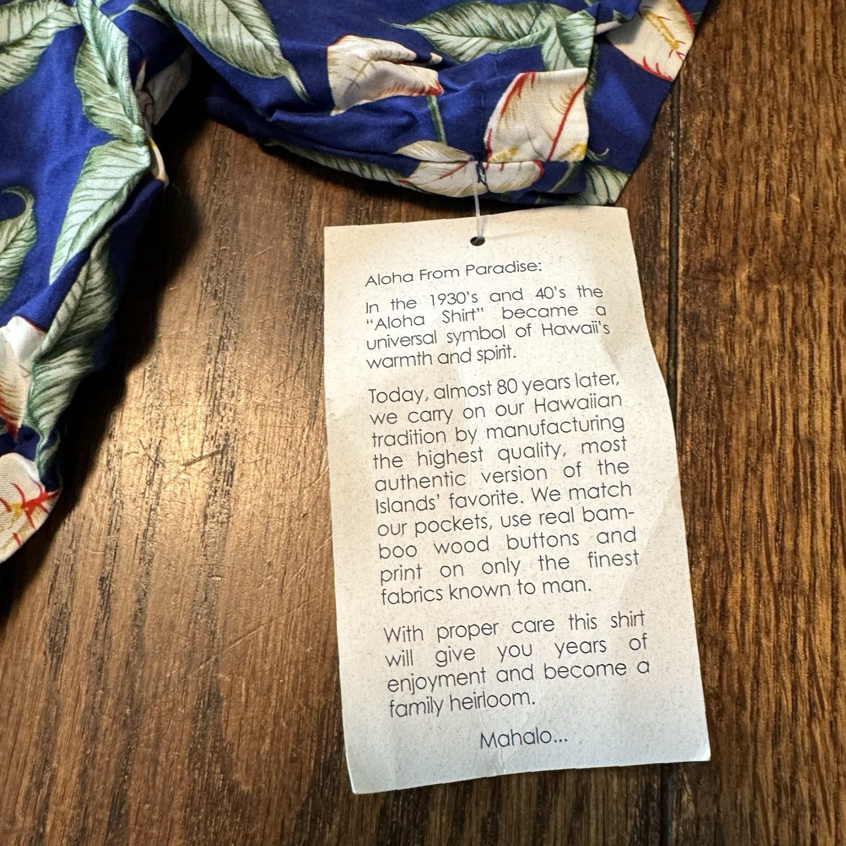 Paradise Found VINTAGE Paradise Found Men's Hawaiian Shirt XL Floral Blue Made In USA New Size US XL / EU 56 / 4 - 4 Thumbnail