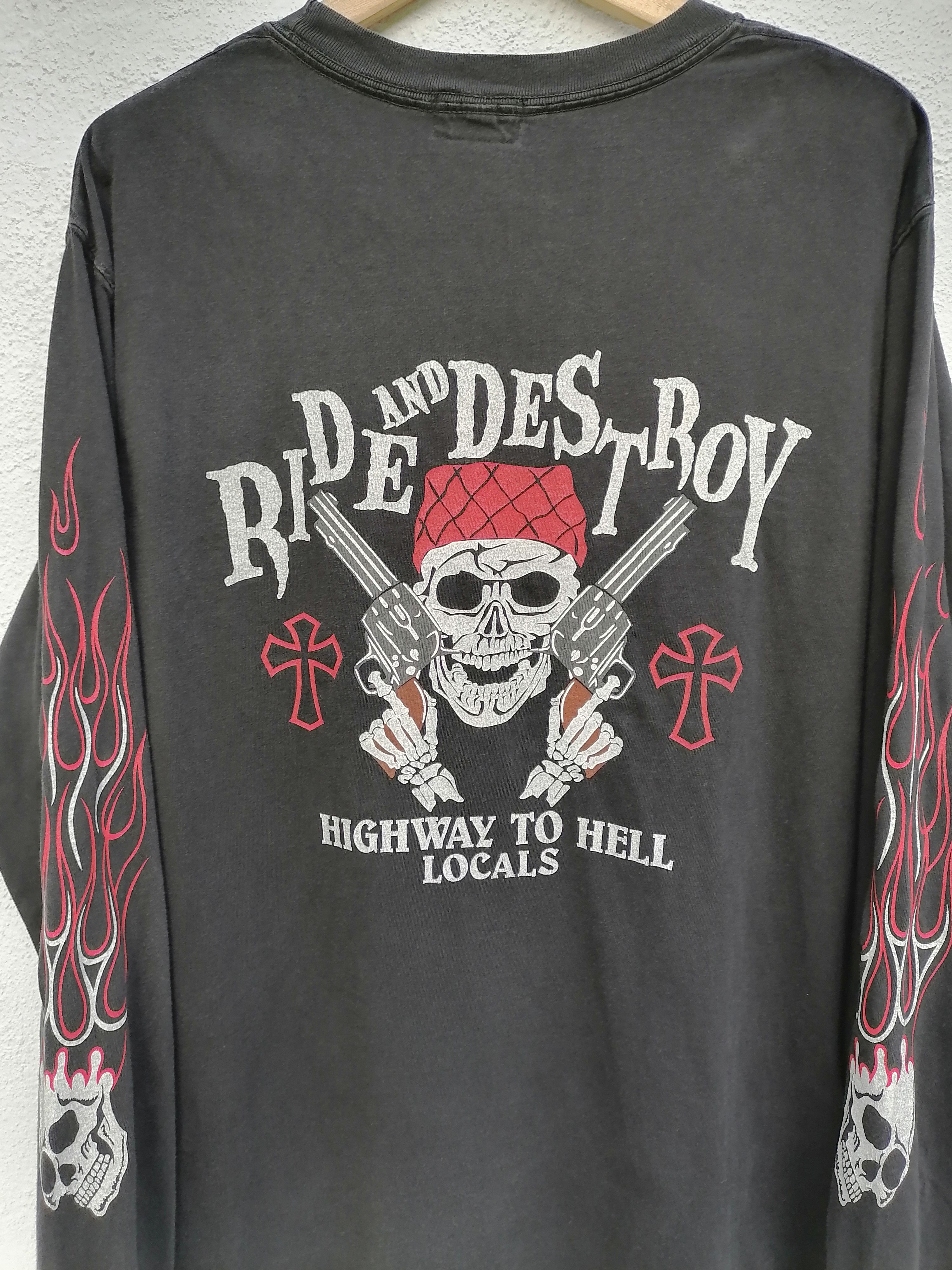 Indian Motorcycle × Toyo Enterprises Indian Motorcycle Ride And Destroy Flame Long Sleeve Tshirt Size US M / EU 48-50 / 2 - 2 Thumbnail