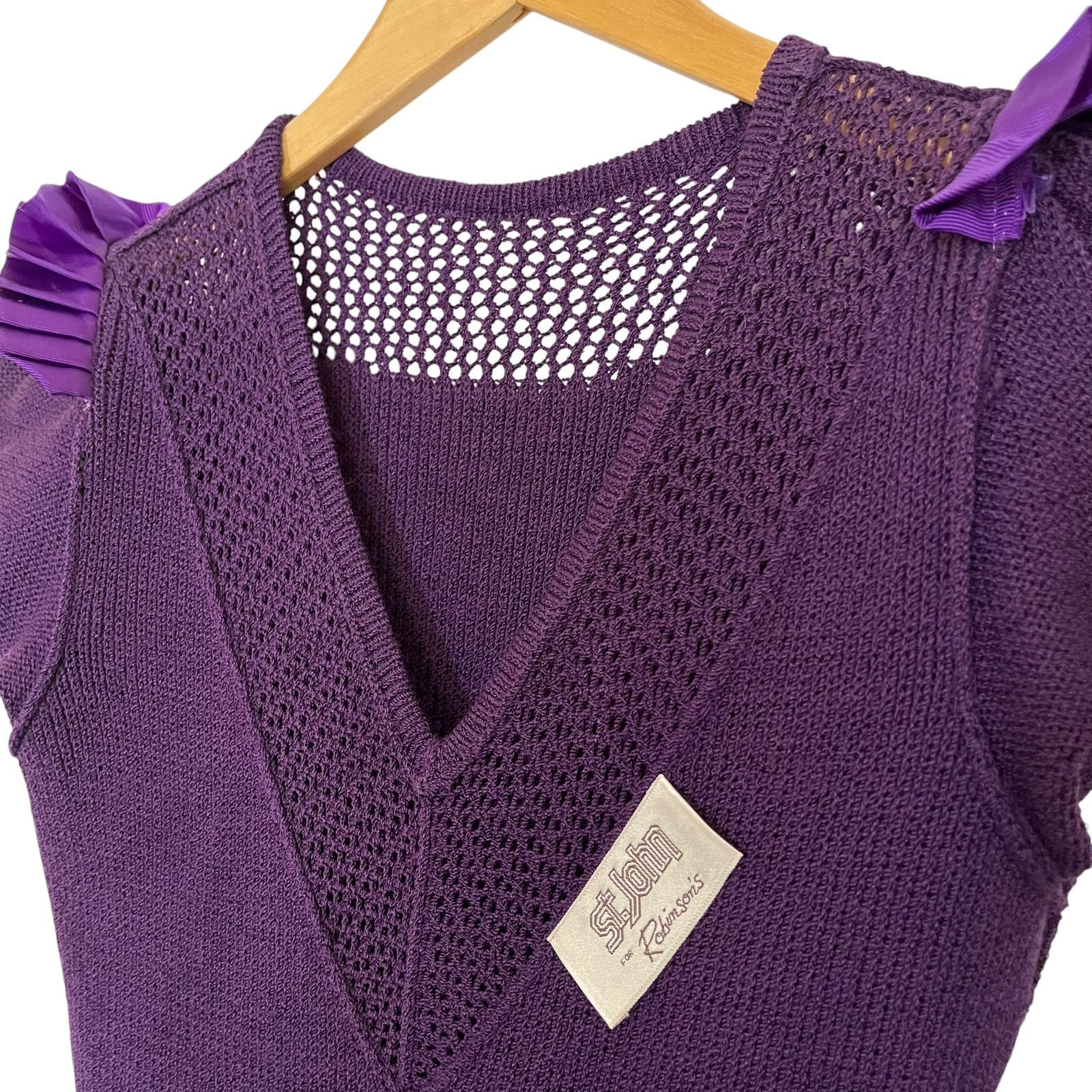 St. John St John Vintage Plum Purple Santana Knit Wool Midi Dress Size S / US 4 / IT 40 - 5 Thumbnail