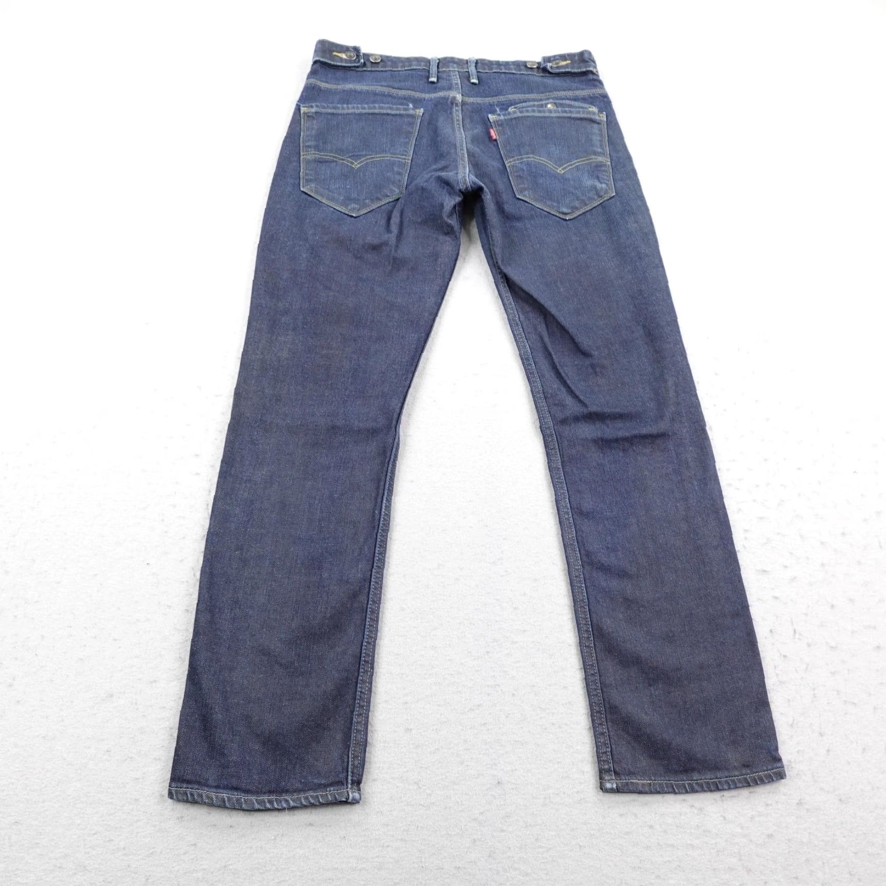 Levi's Levi's Jeans Mens 32x30 Blue Denim Straight Leg Adjustable Waist Faded Red Tab - Regular Fit, Cotton Blend, Pockets, Stretch, Dark Wash, Vintage No Size US 32 / EU 48 - 4 Thumbnail