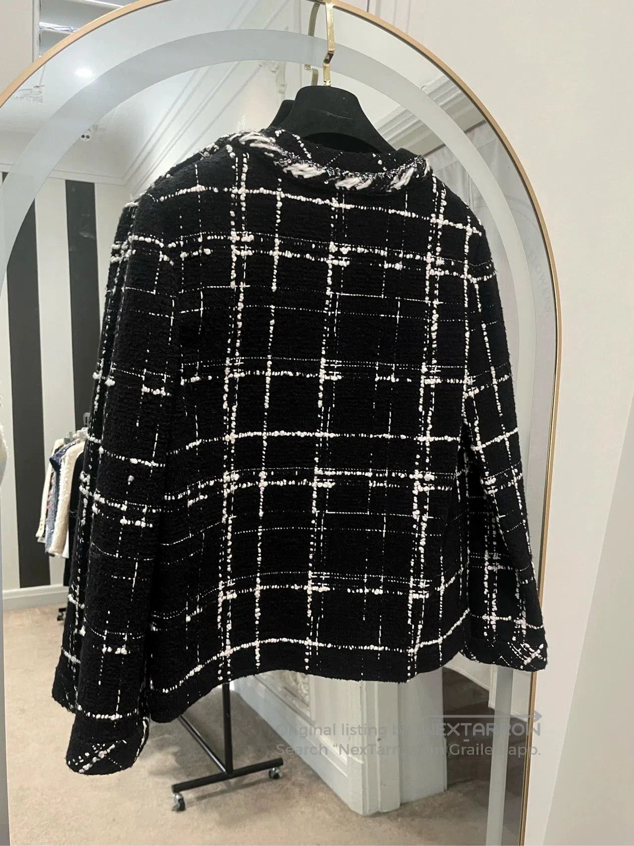Chanel Chanel 21k black and white plaid tweed jacket fr36. Size US XS / EU 42 / 0 - 2 Thumbnail