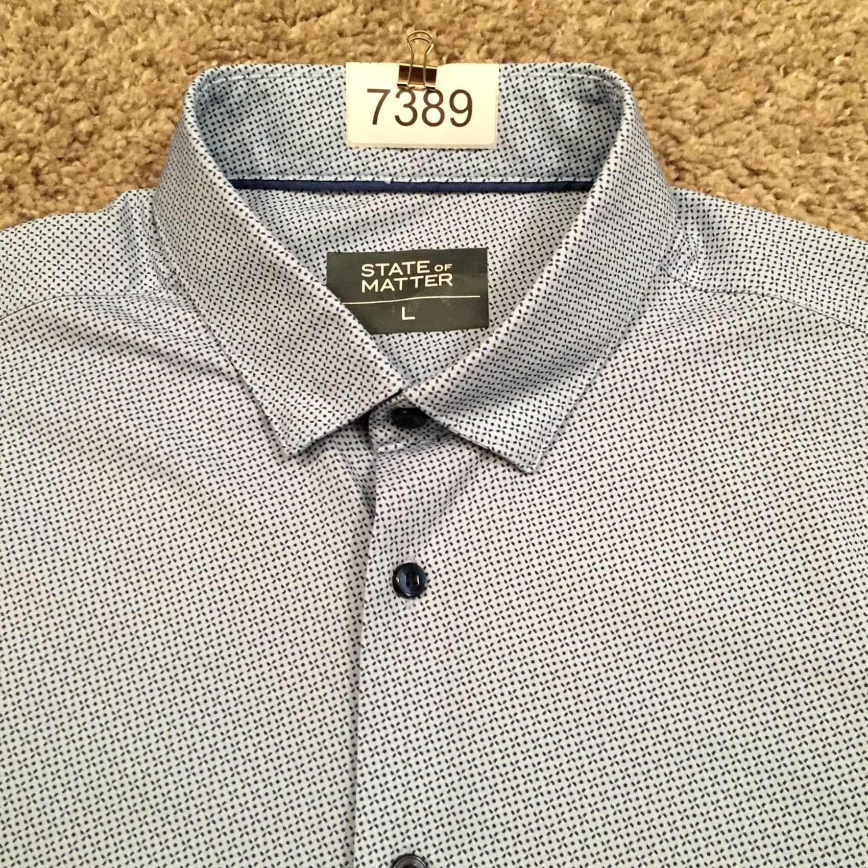 Vintage State Of Matter Shirt State Of Matter Mens Large Blue Geometric Short Sleeve Button Up Size US L / EU 52-54 / 3 - 3 Thumbnail