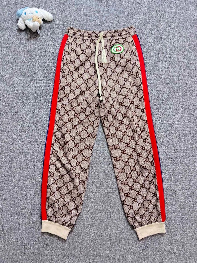 Gucci Gucci SizeS Color-matched old flower full logo sports trous Size US 27 - 1 Thumbnail