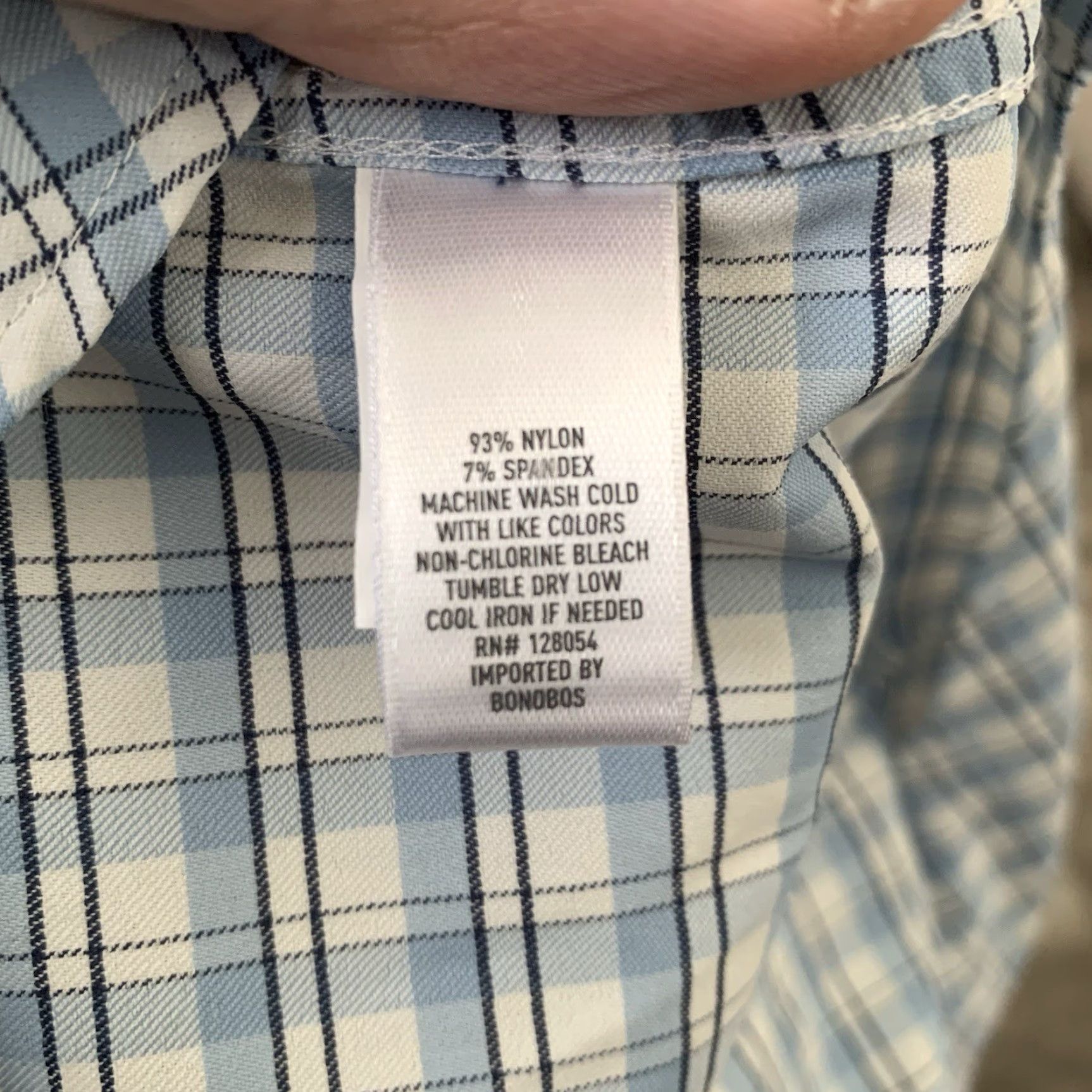 Bonobos Bonobos Shirt Mens Medium Blue Plaid Slim Fit Nylon Blend Performance Shirt Size US M / EU 48-50 / 2 - 4 Thumbnail