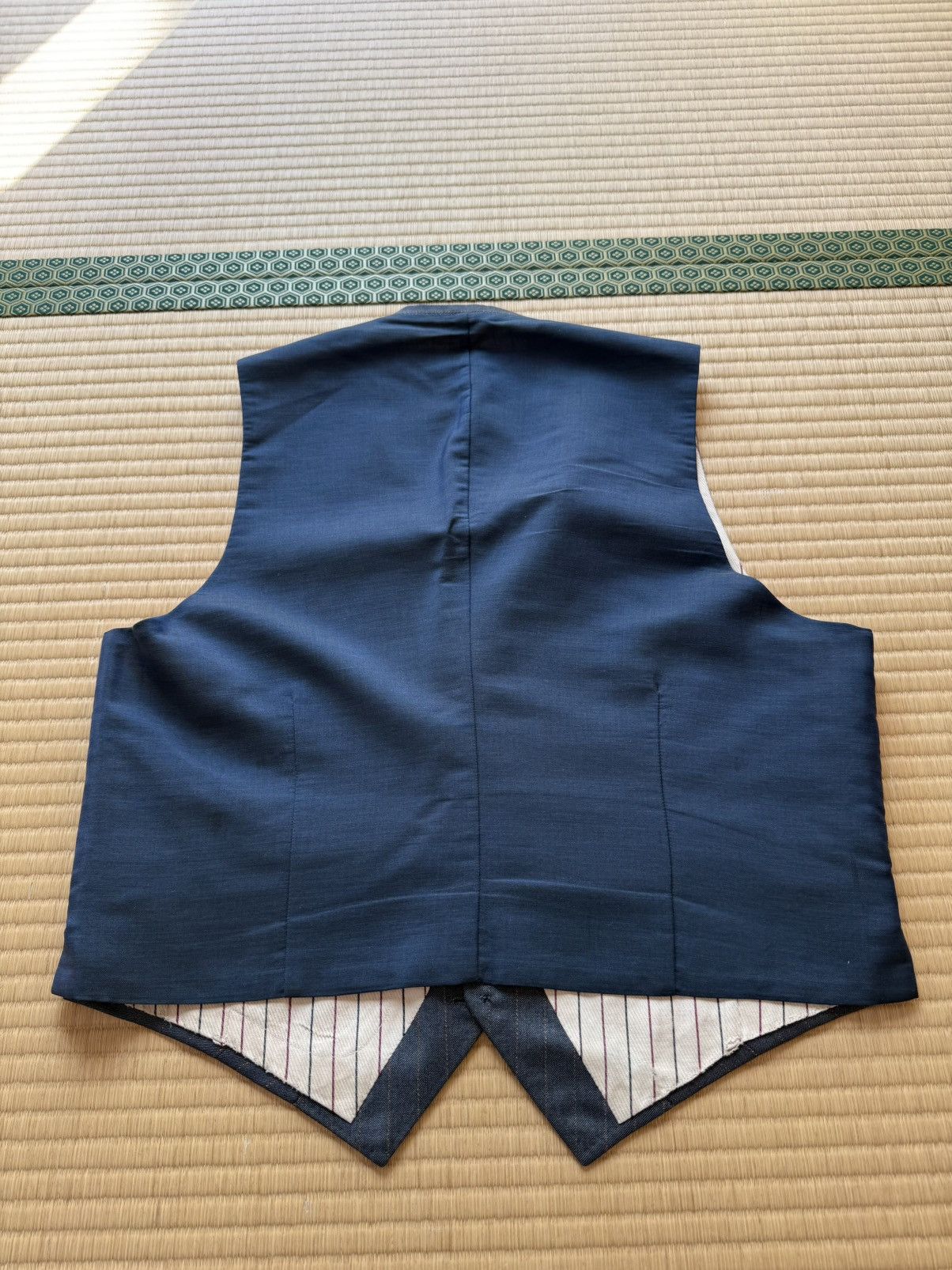 Other Autumn〜Spring Vintage Blue Gray Pinstripe 3 Piece Wool Suit Size 42R - 5 Thumbnail