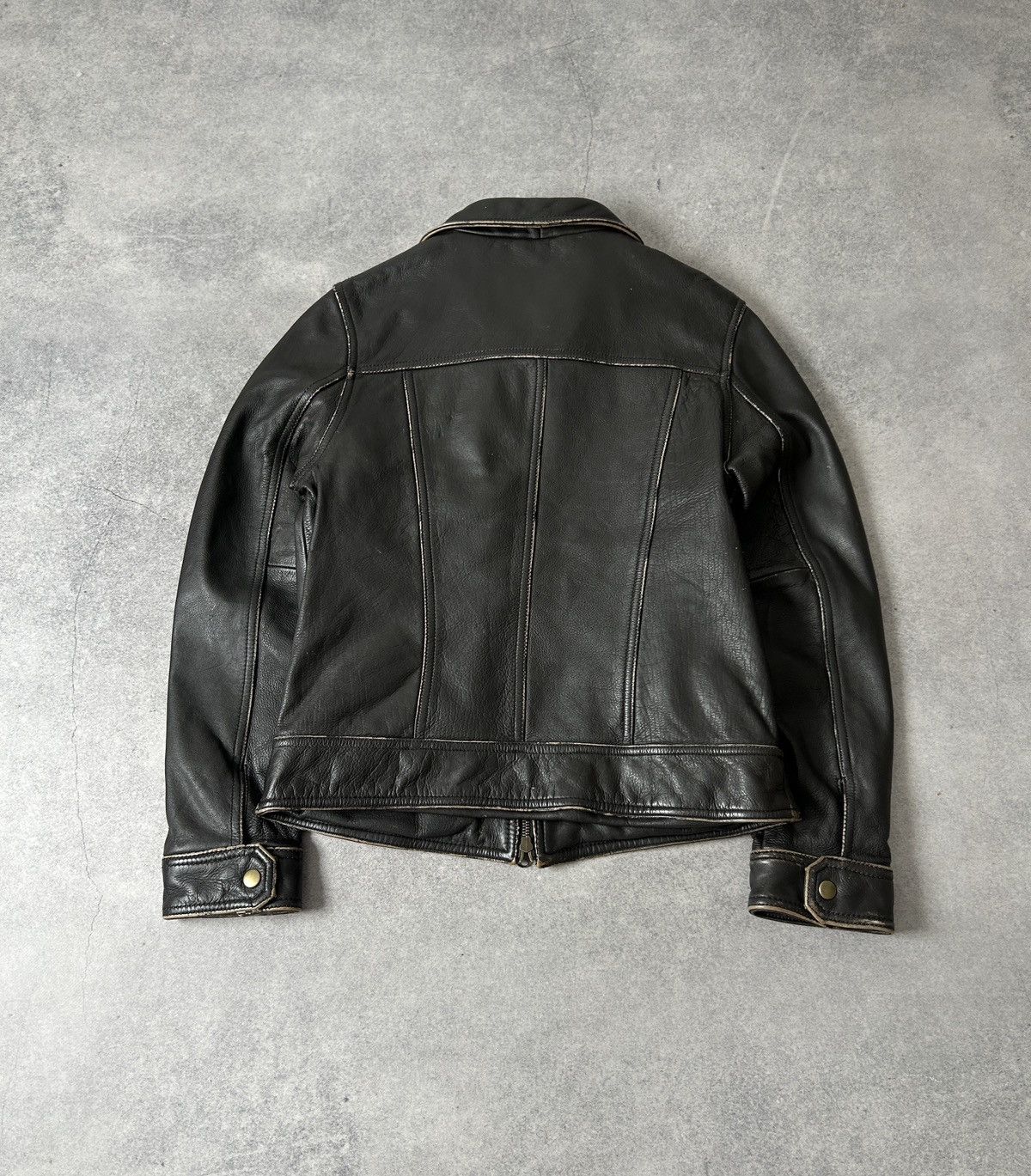 Leather Vintage Leonardo Leather Biker Jacket Black Café Racer Style Size S / US 4 / IT 40 - 3 Thumbnail