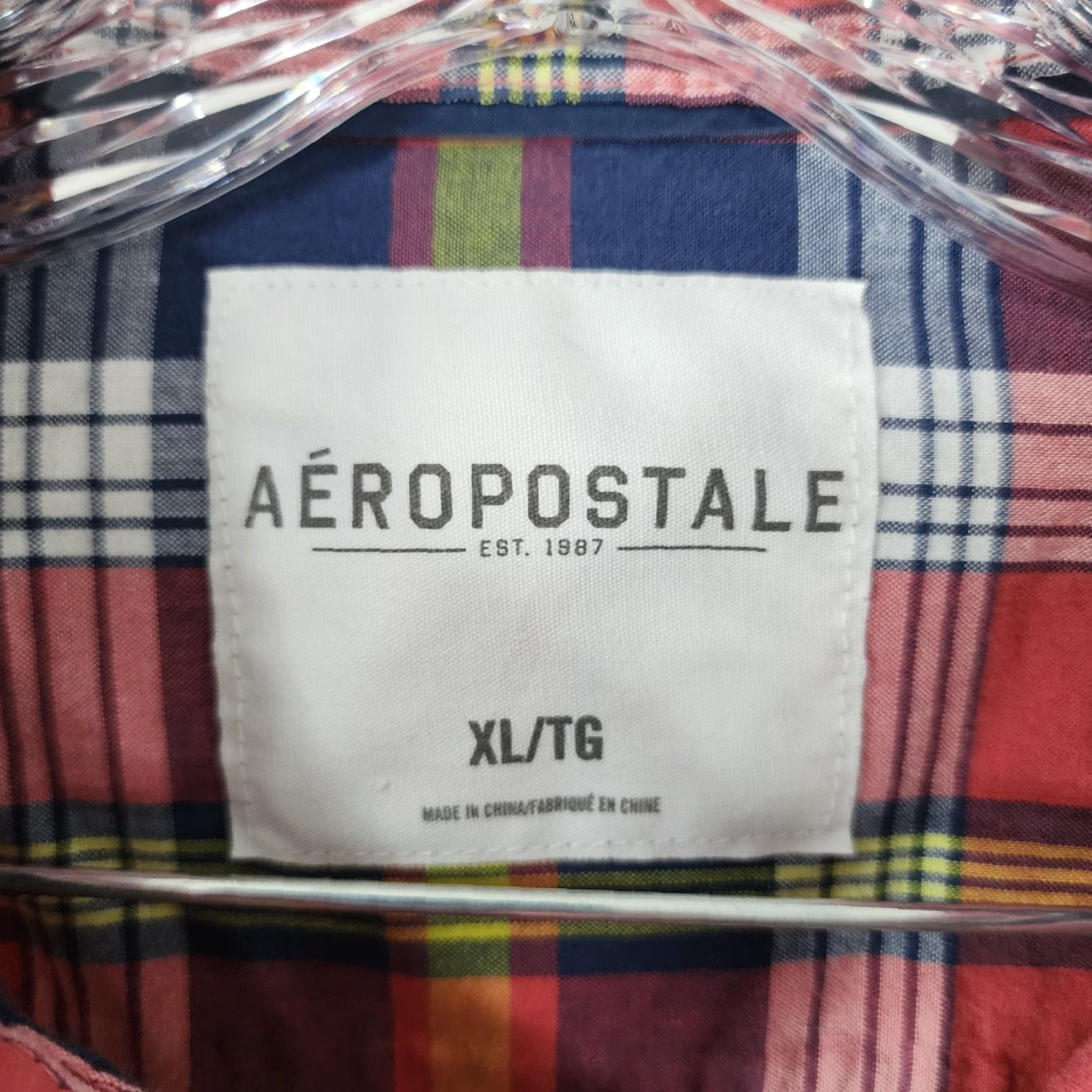 Vintage Aéropostale Shirt Men XL Pink Plaid Long Sleeve Button-Up Regular Size XL Mens Size US XL / EU 56 / 4 - 4 Thumbnail